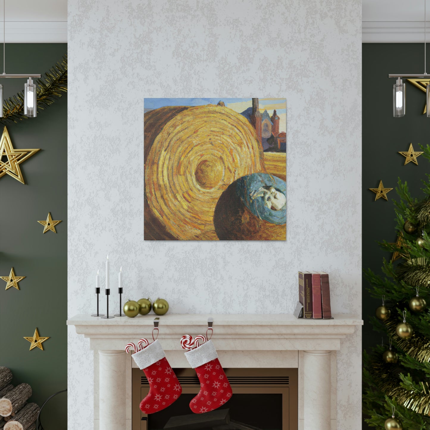 Hay Bales in Bloom - Canvas