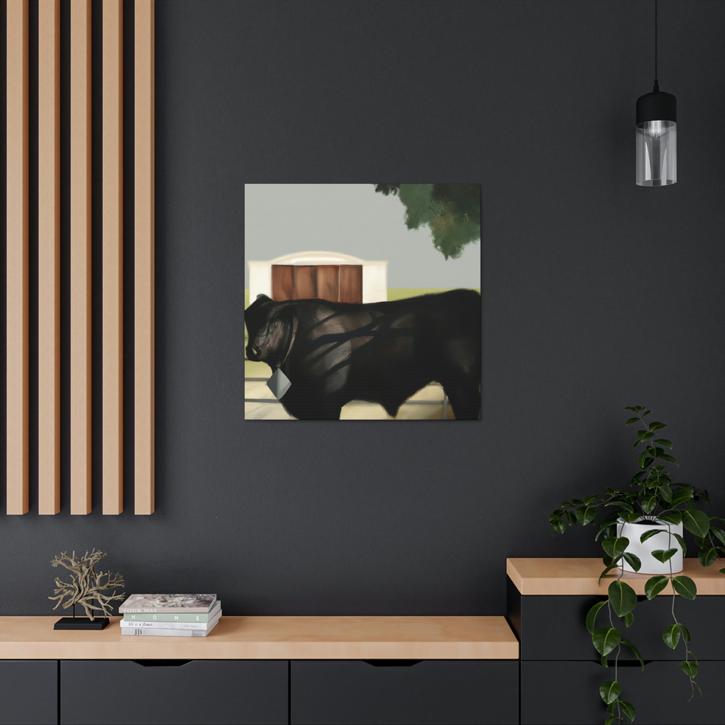 "Black Angus, Art Deco" - Canvas