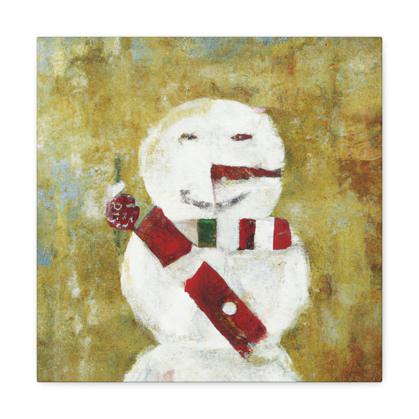 "Snowman in Winter Glow" - Canvas