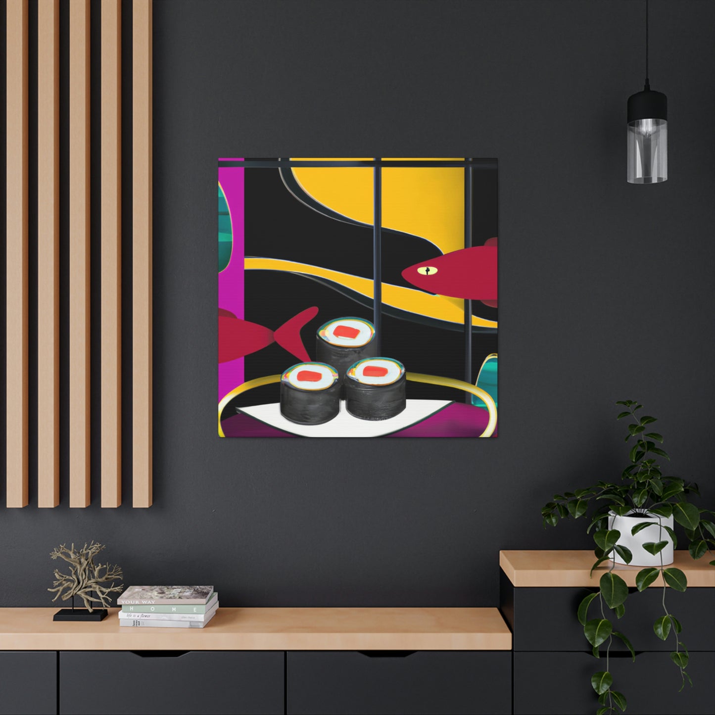 "Rolling Wave of Sushi" - Canvas