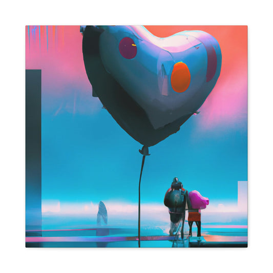 "Heart Balloon Ascension" - Canvas