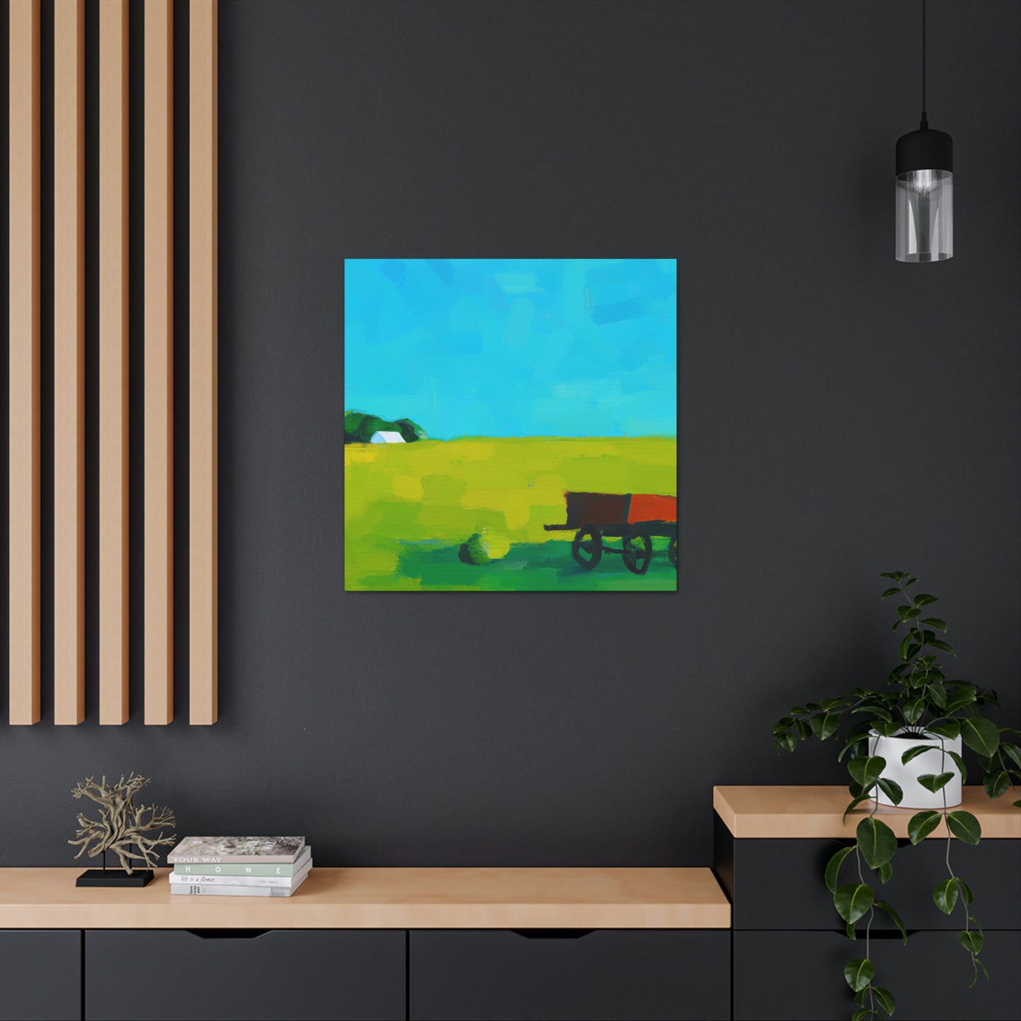 "Hay Wagon Minimalism" - Canvas