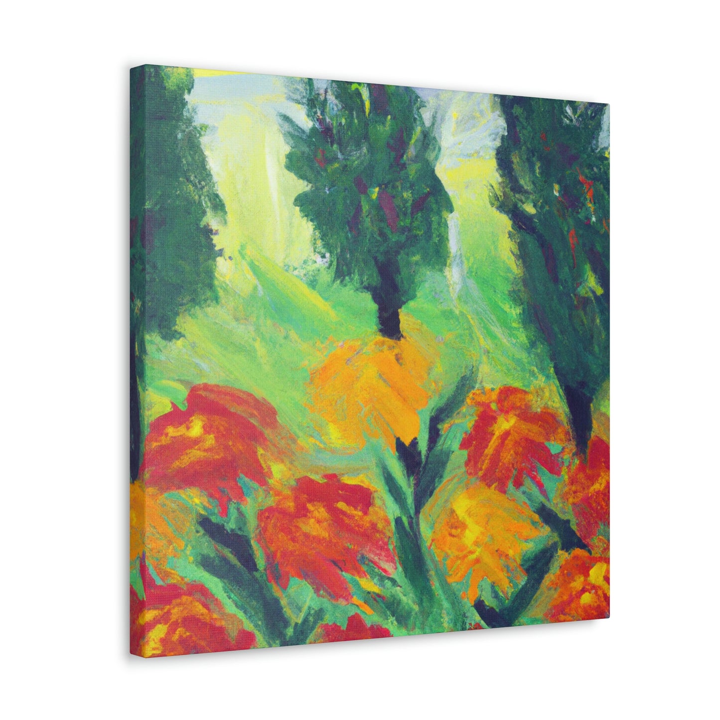 Marigolds in Expressionism - Canvas