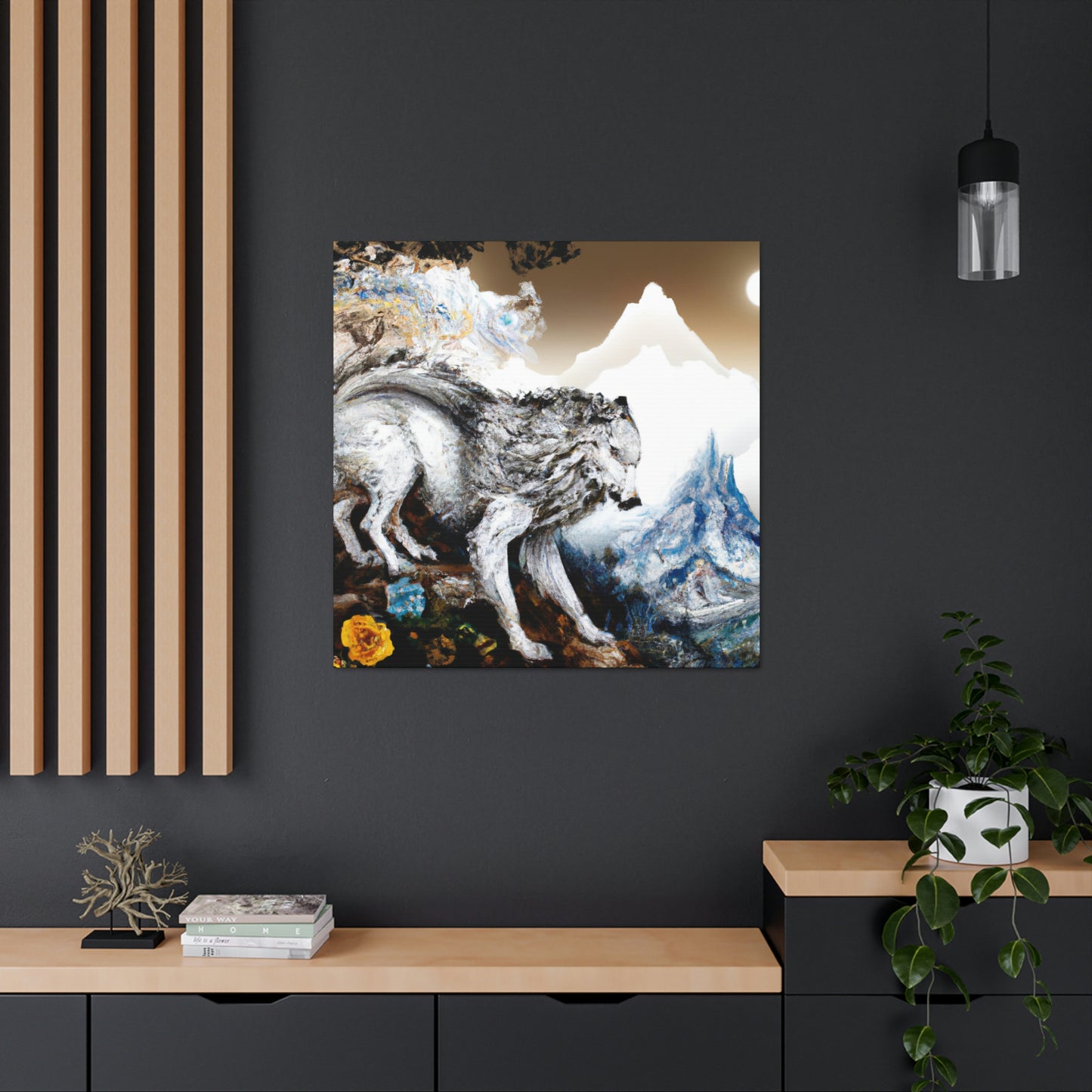 Wolf in Moonlight Glow - Canvas