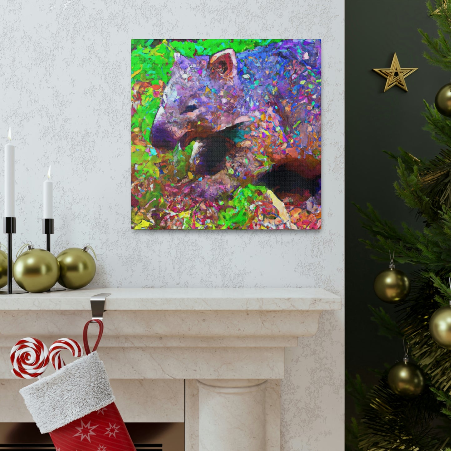 "Wombat in Pointillism" - Canvas