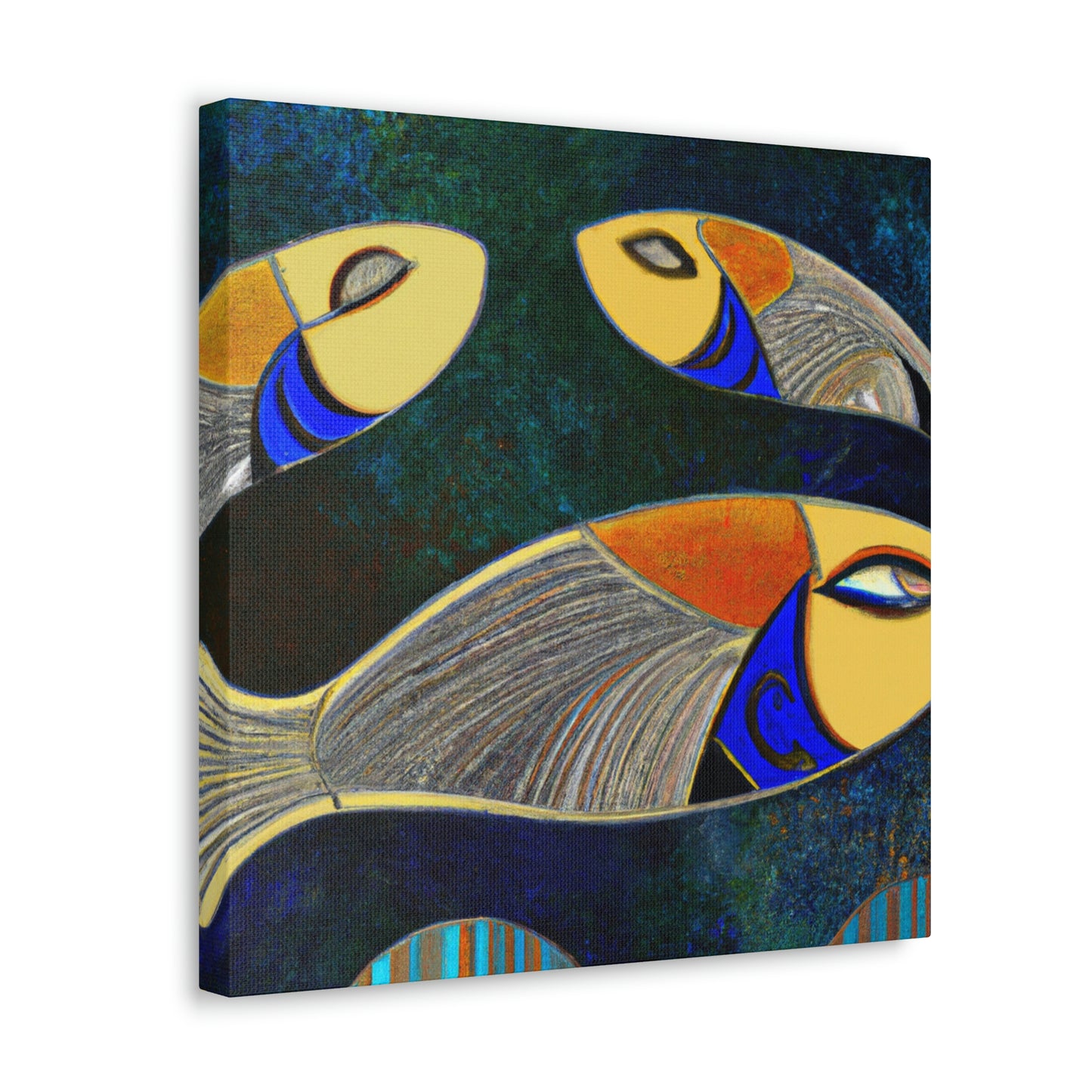 "Dancing Killifish Splendor" - Canvas