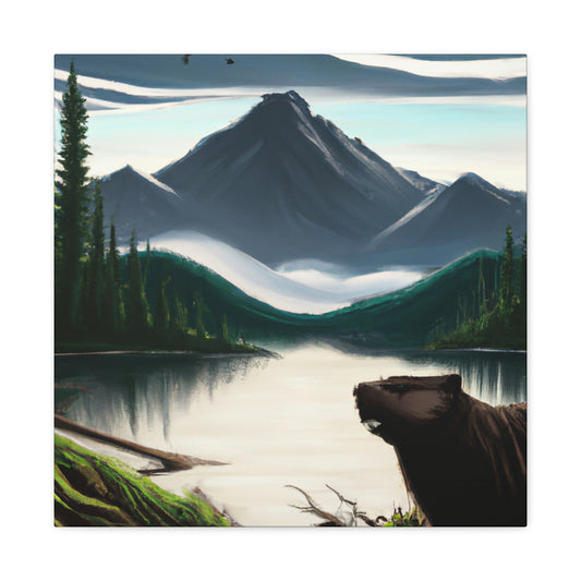 "Beavers in Deco Style" - Canvas