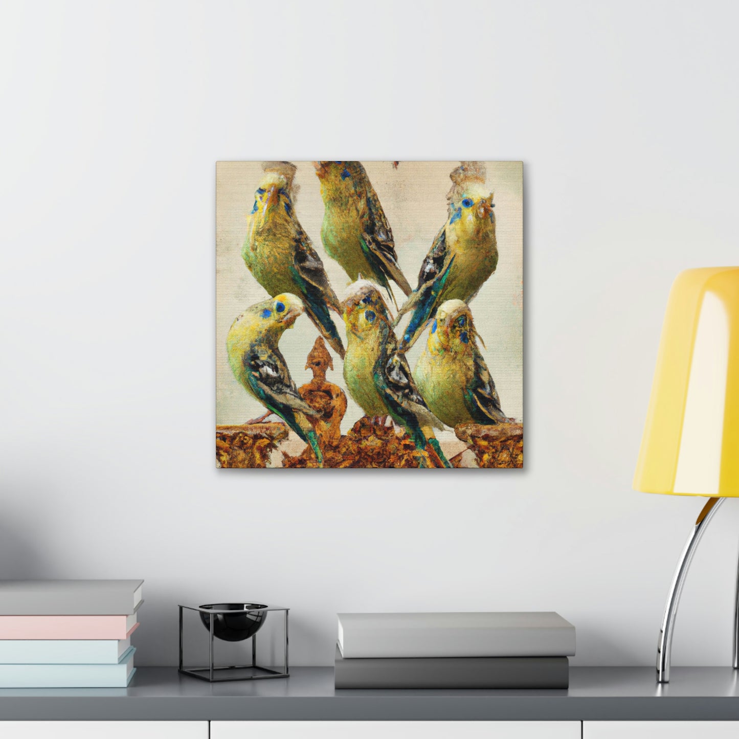 "Budgies in Baroque" - Canvas