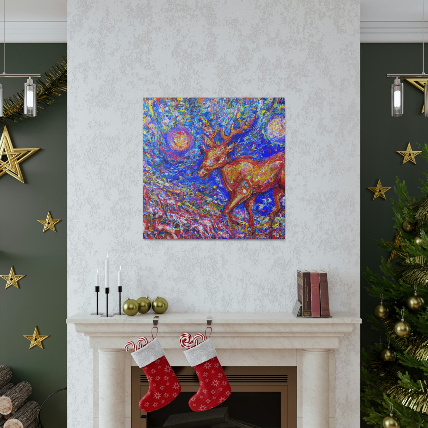 Reindeer in Expressionism - Canvas