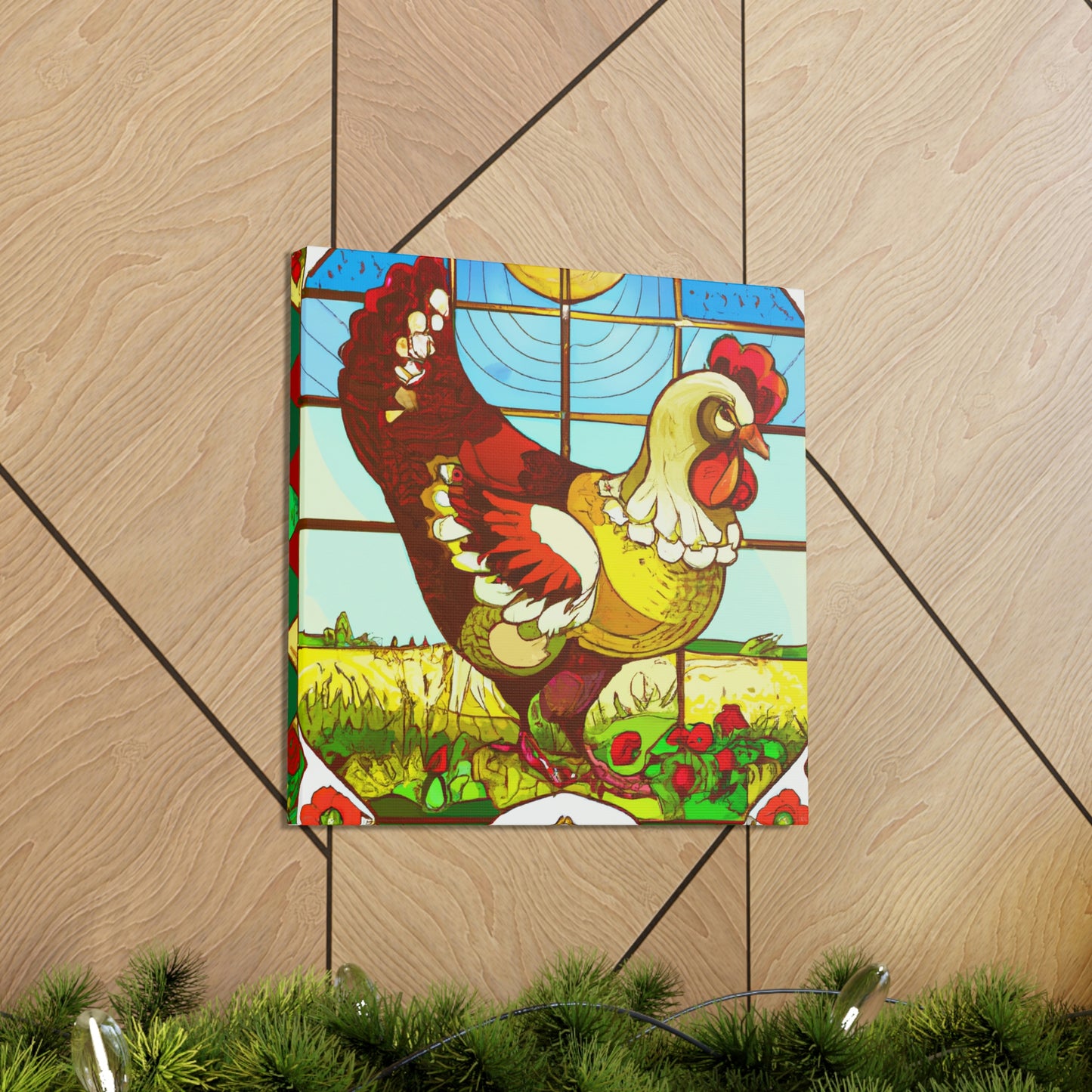 "Chickens in Art Nouveau" - Canvas