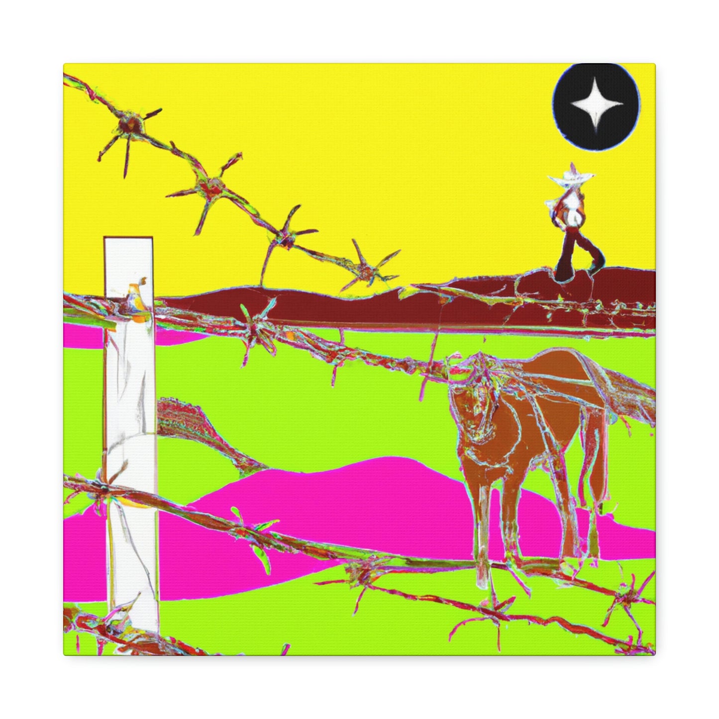 Barbed Wire Snapshot - Canvas