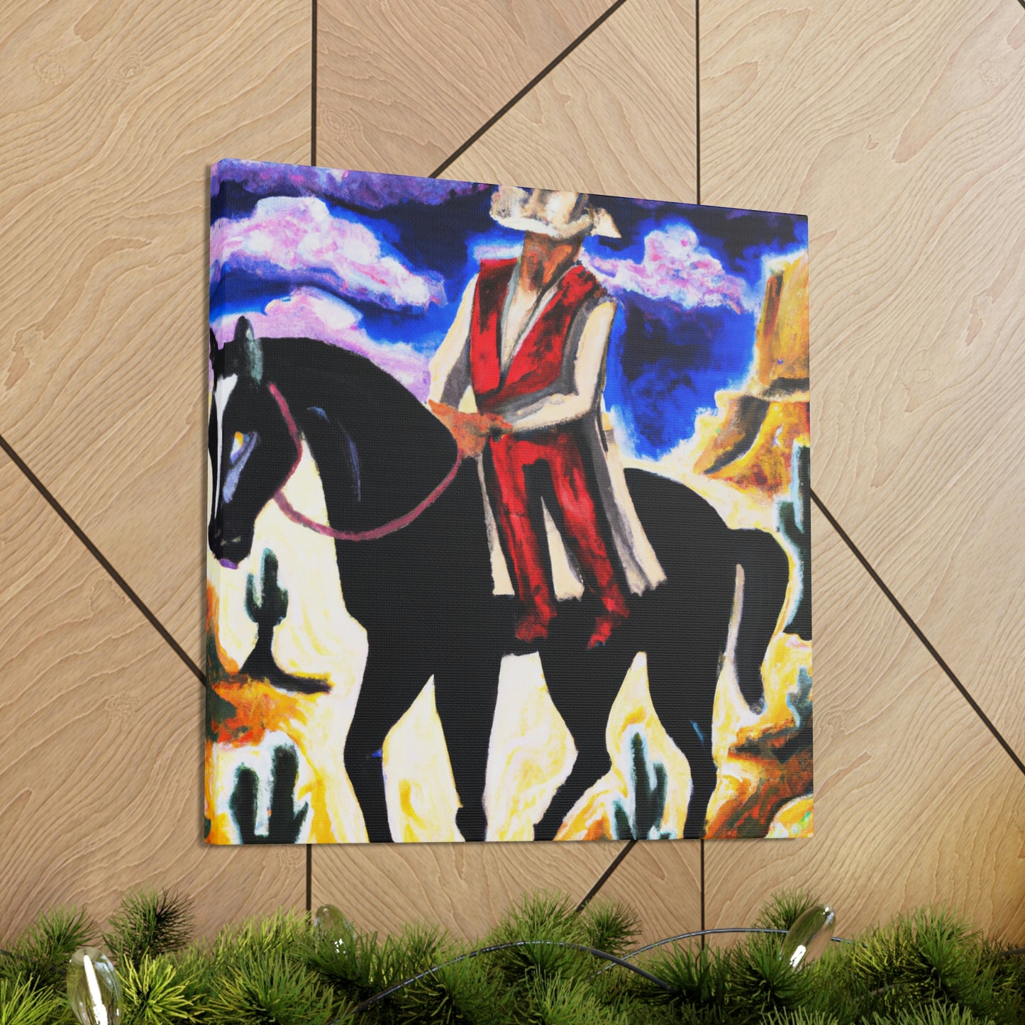 Wandering Cowboy Sunset - Canvas