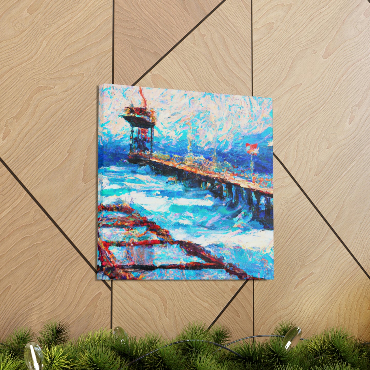 Pier Over Reflection. - Canvas