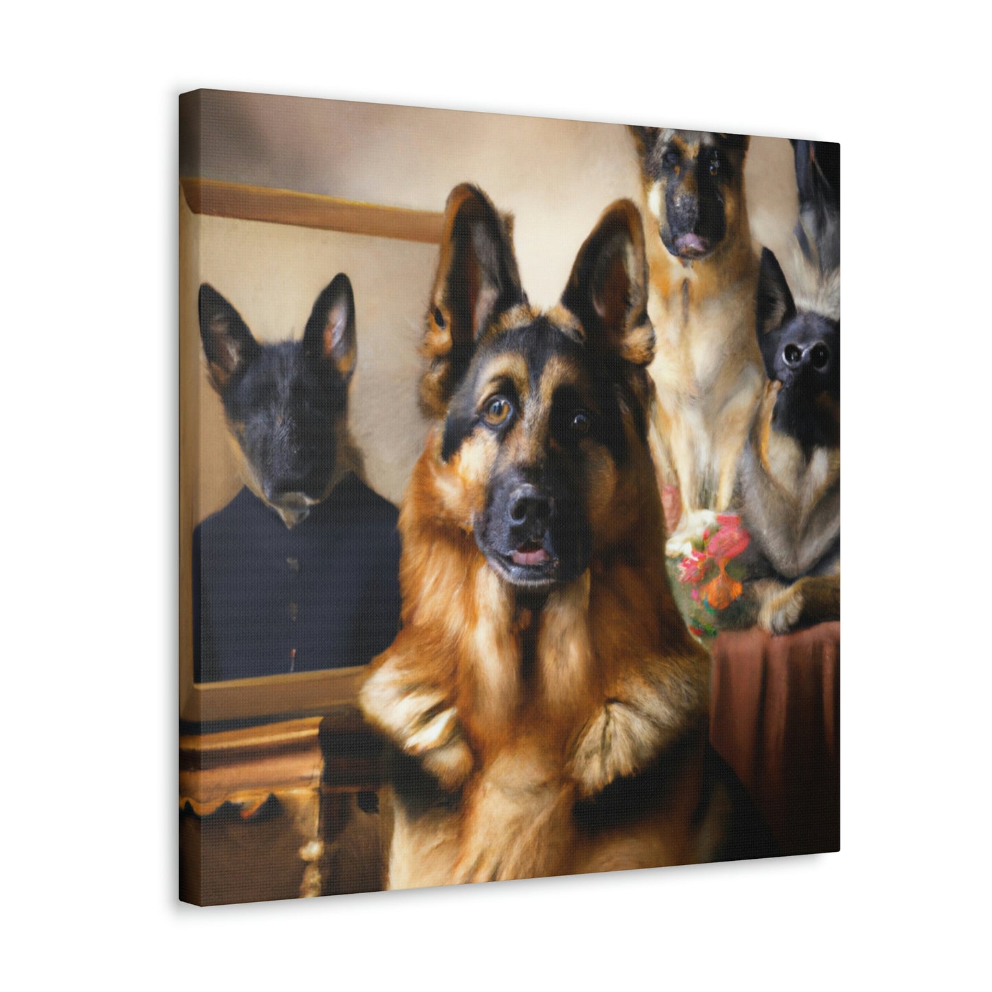 "German Shepherd Reflection" - Canvas