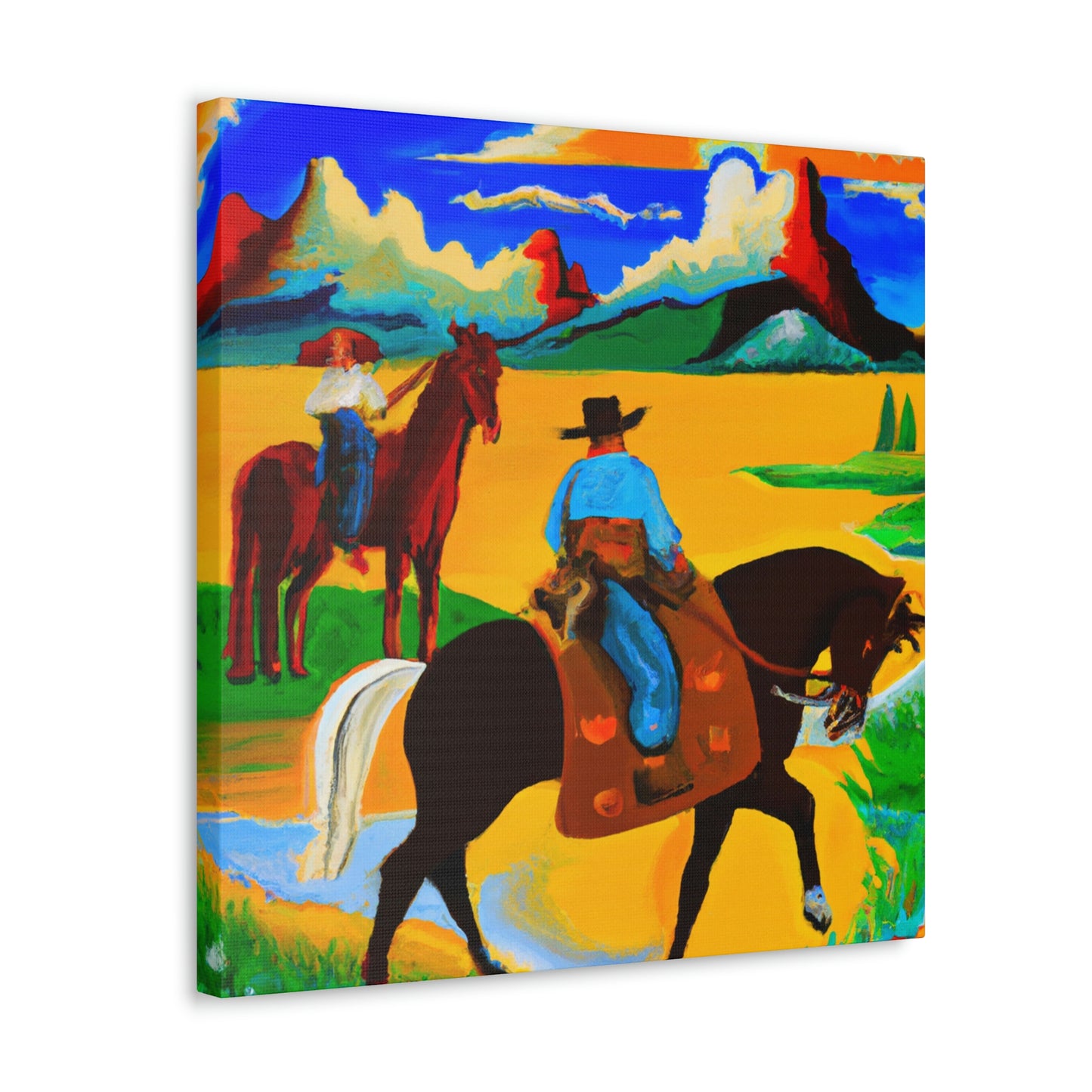 Grazing Horses Sunset - Canvas