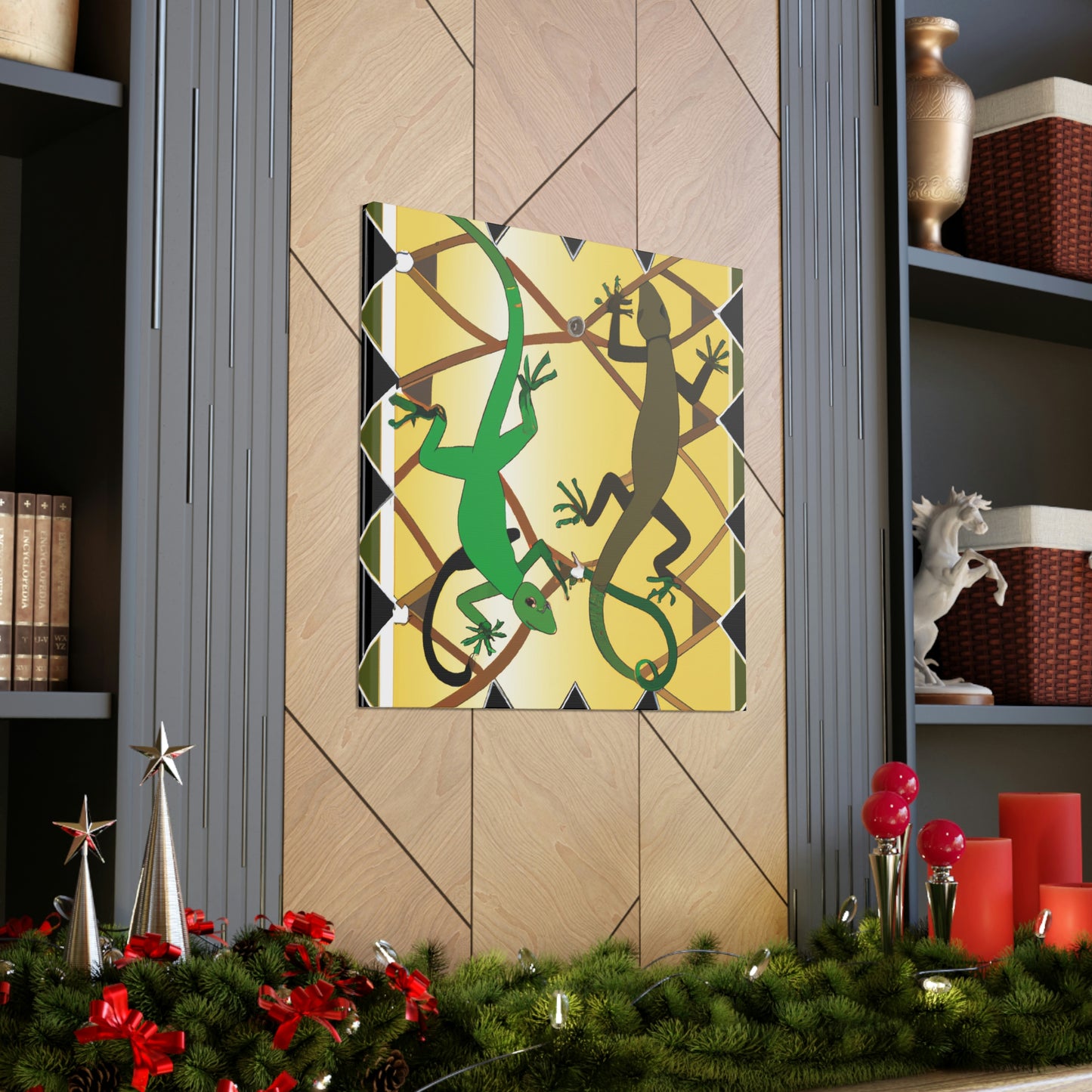 Lizards in Deco Style - Canvas