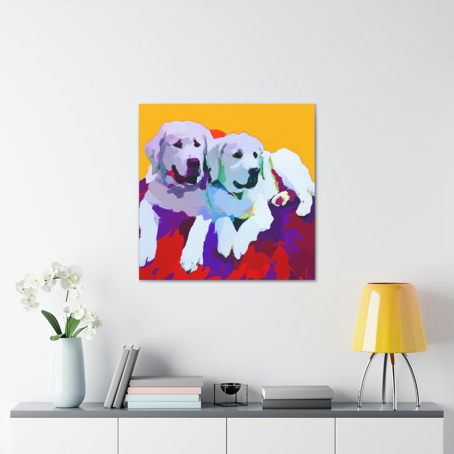 "Great Pyrenees Snowscape" - Canvas