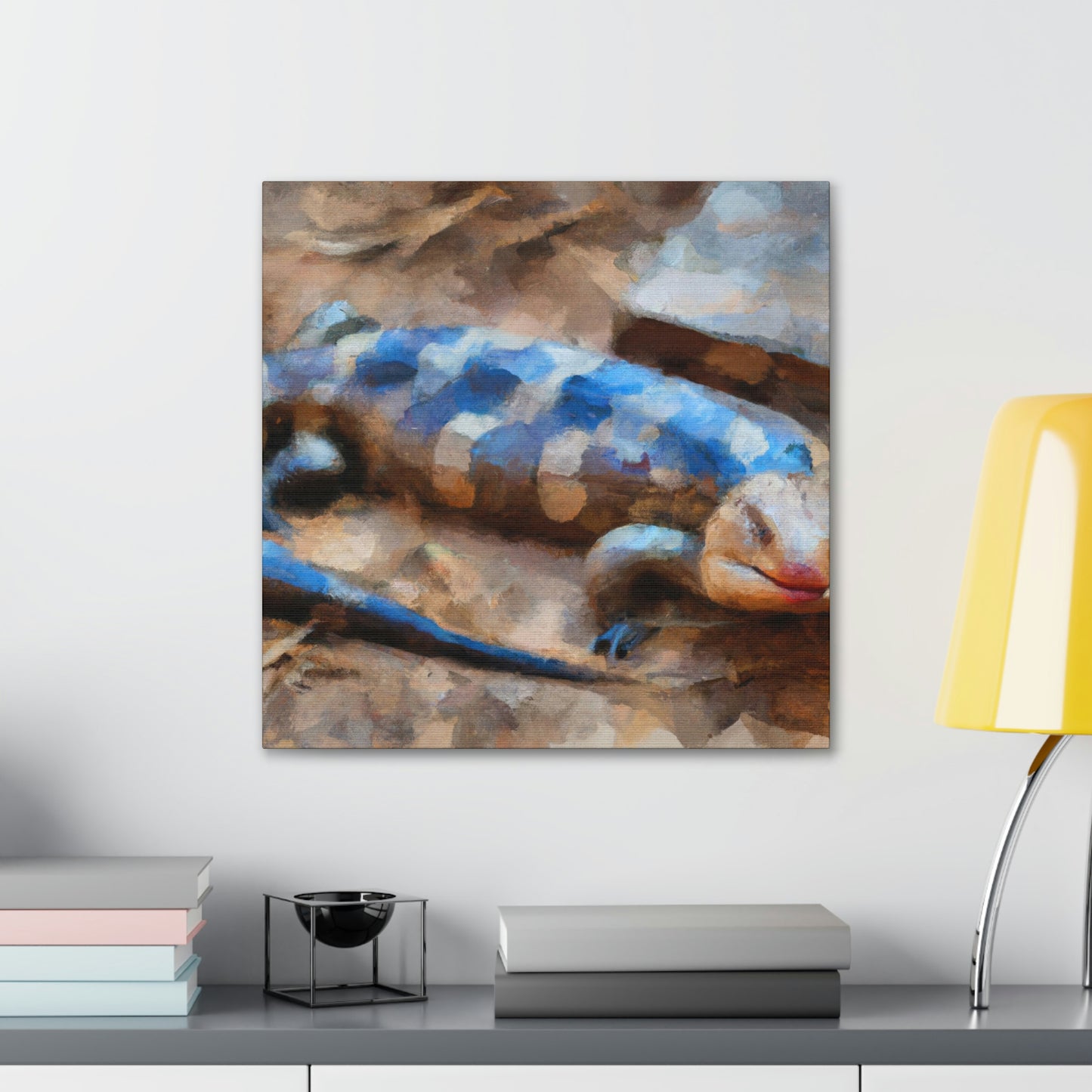 "Blue-Tongued Skink Dreaming" - Canvas