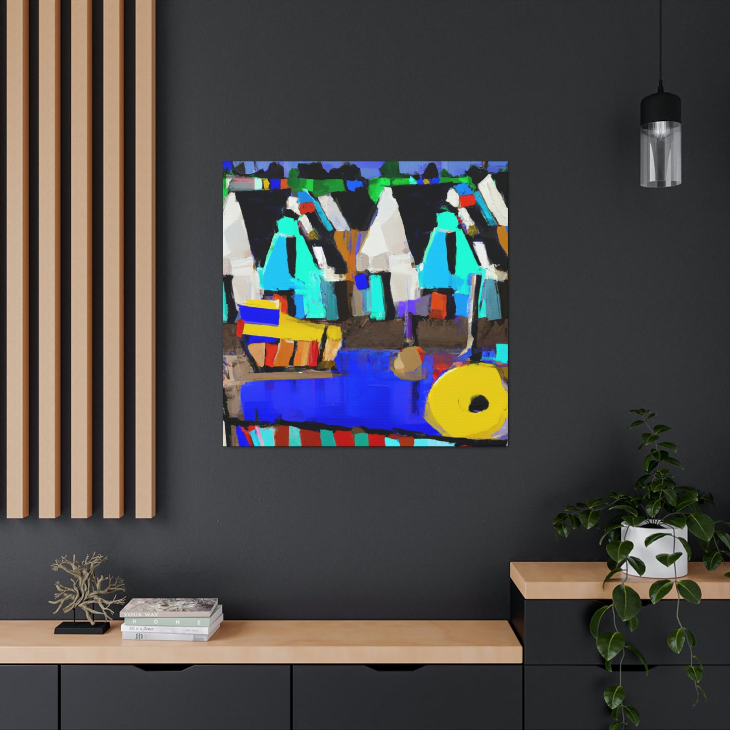 "Beach Cottage Scene" - Canvas