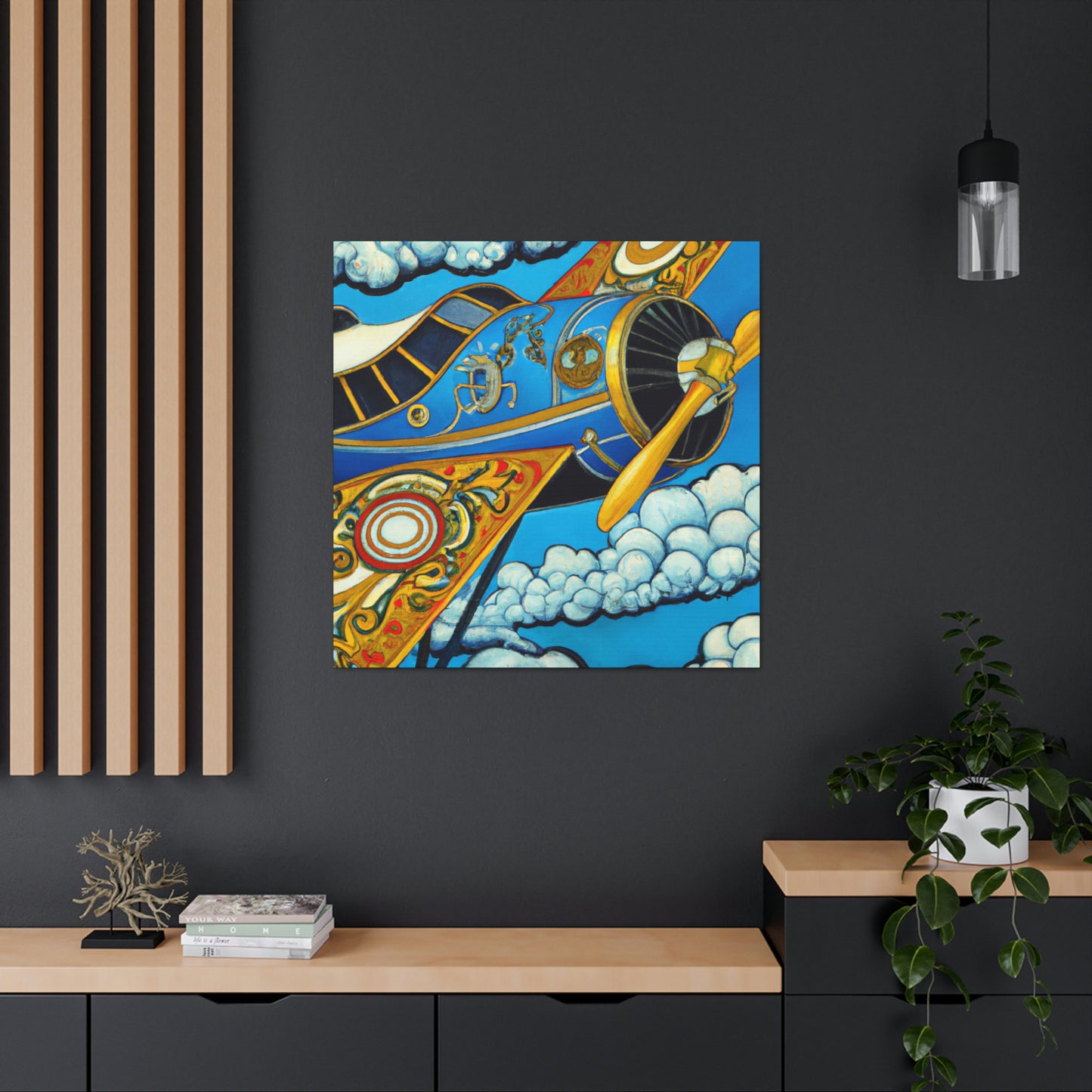 "Vintage Plane Symphony" - Canvas