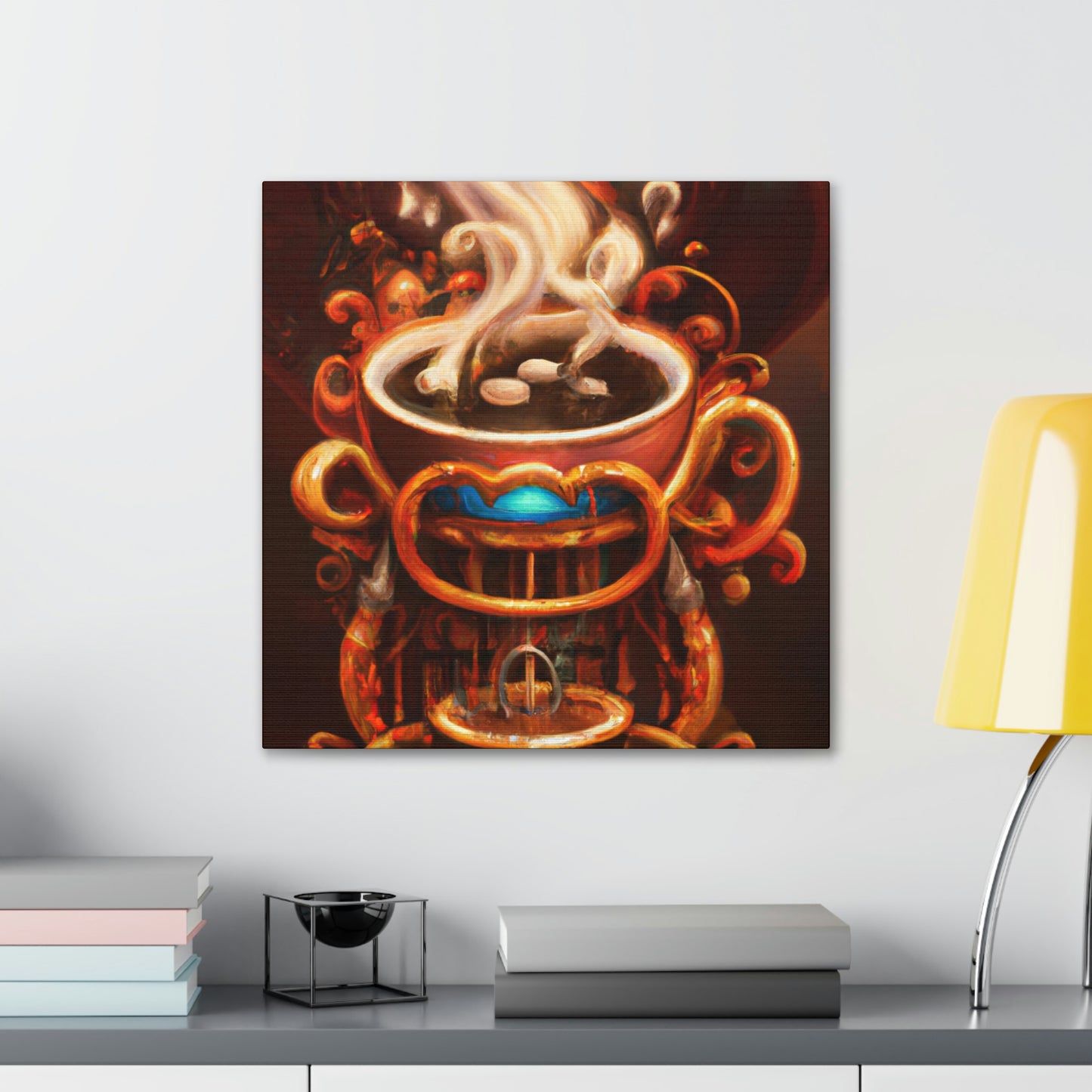 Coffee Cup Clockwork Impact - Canvas