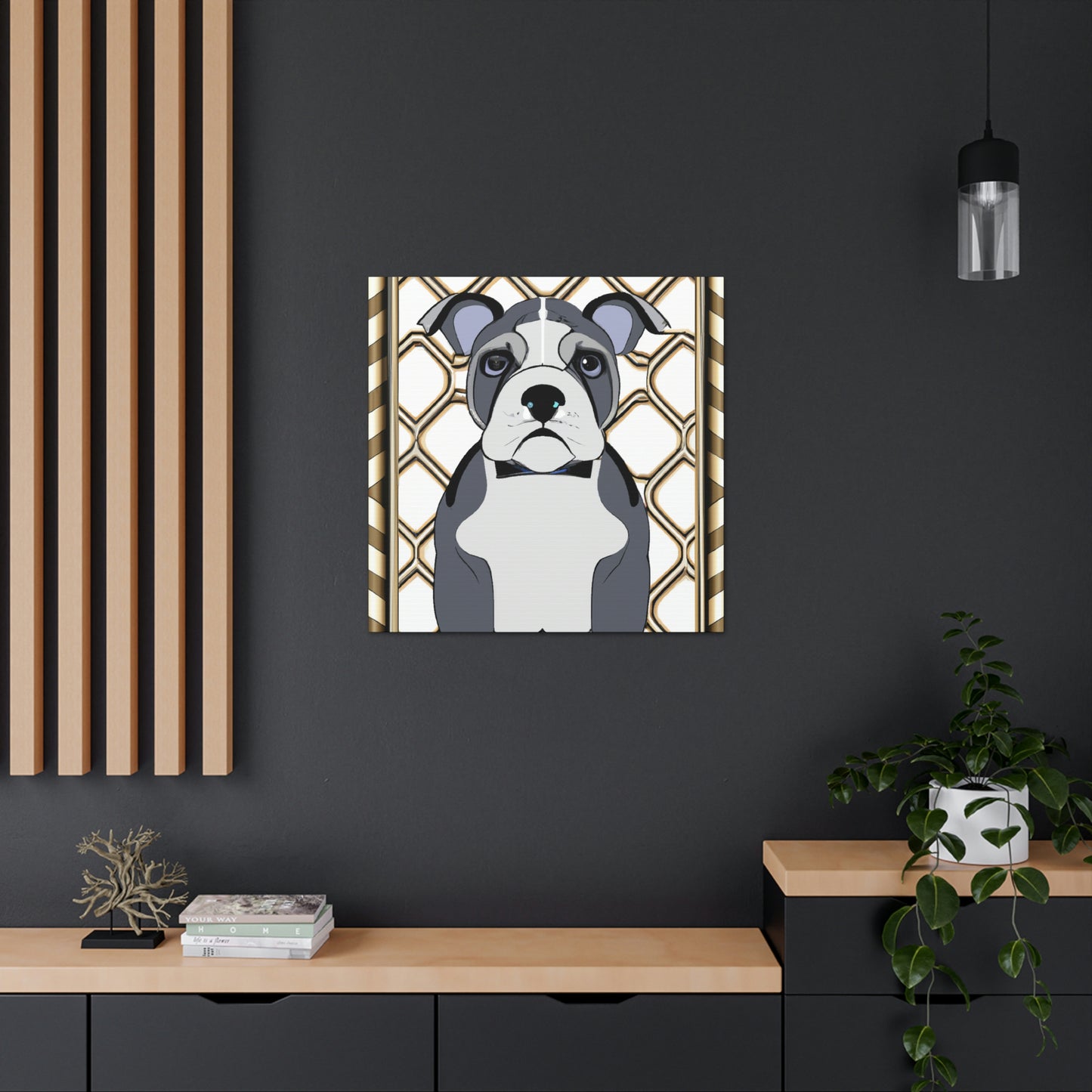 "Bulldog in Deco Style" - Canvas