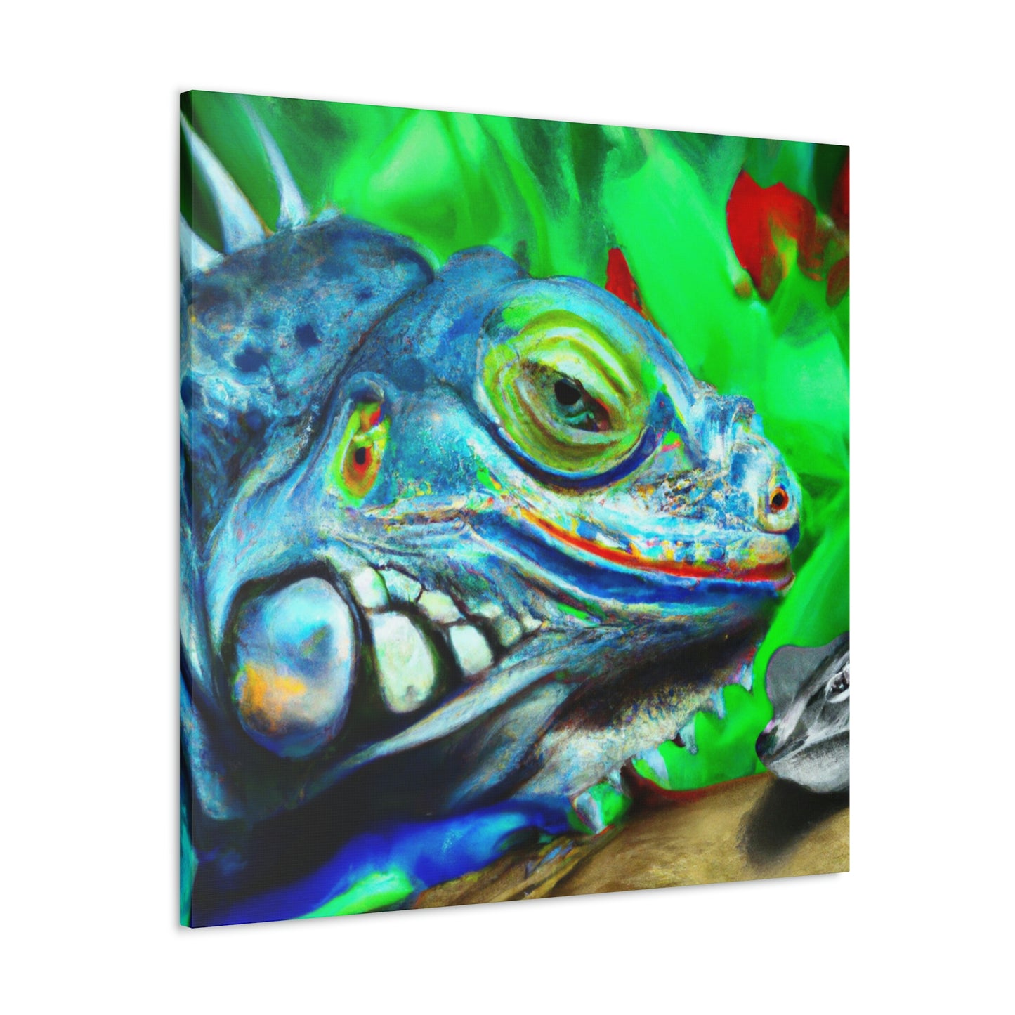 "Green Iguana Dreamscape" - Canvas