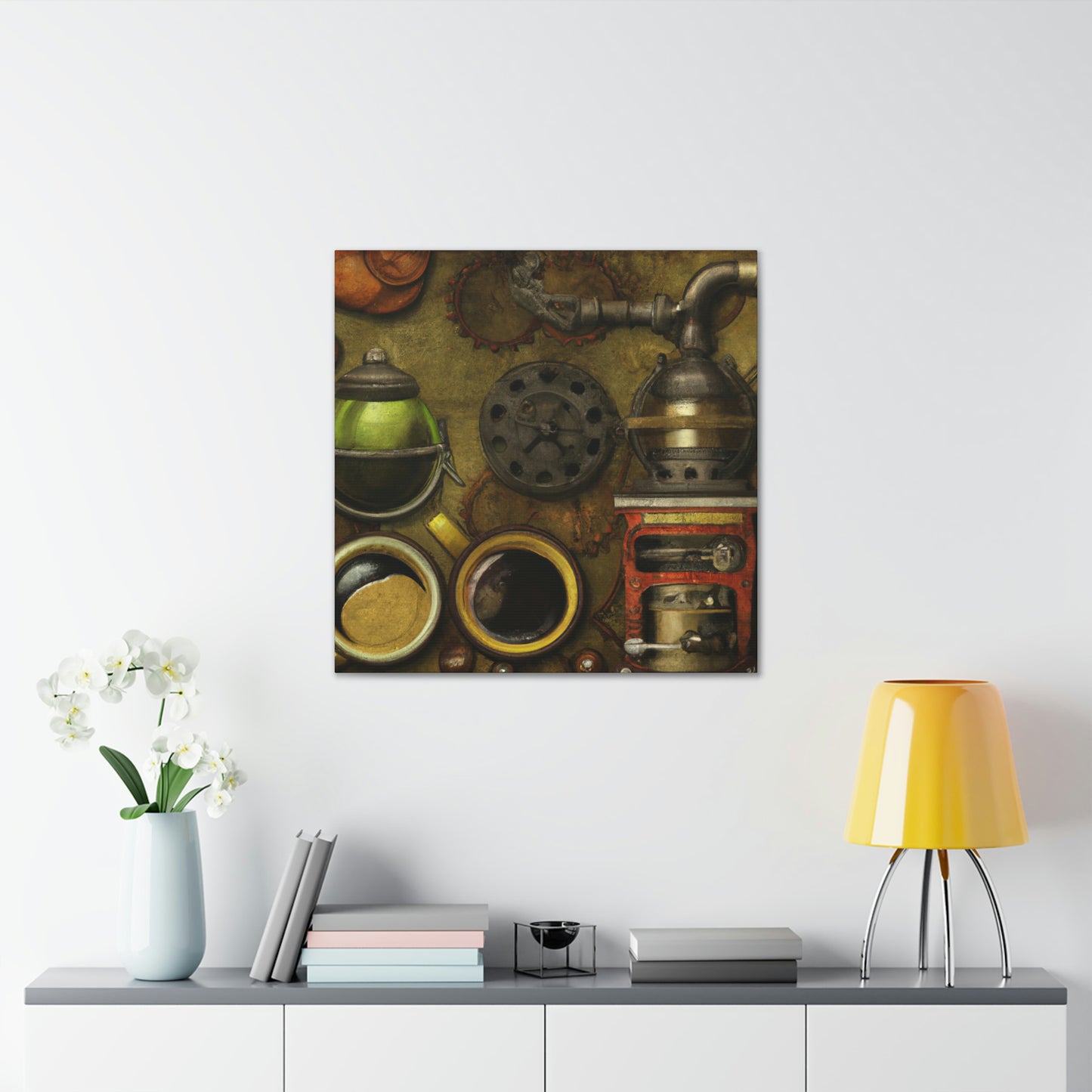 "Brewing delight, Steam-Coffee" - Canvas