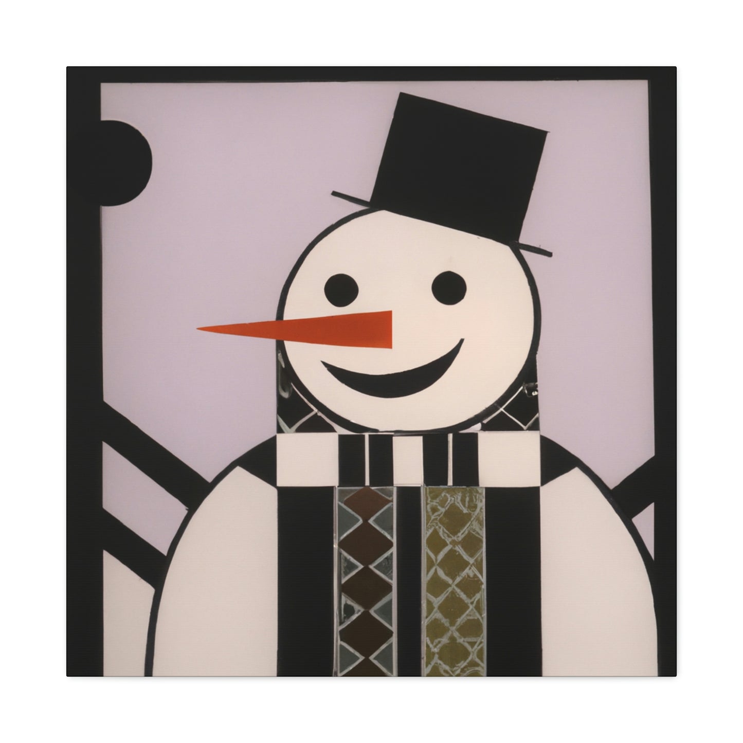 "Frosty Art Deco Snowman" - Canvas