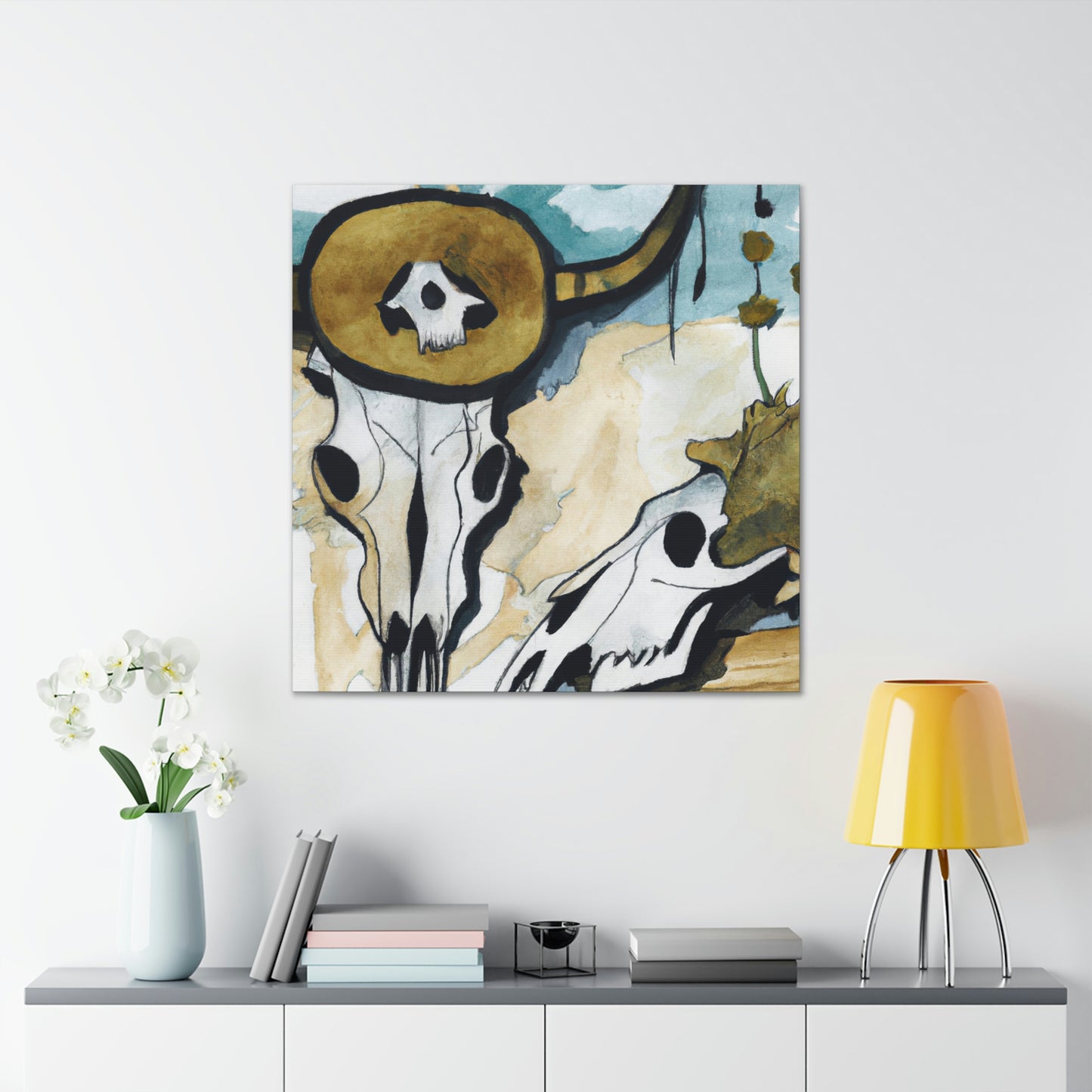 "Cow Skull in Vision" - Canvas