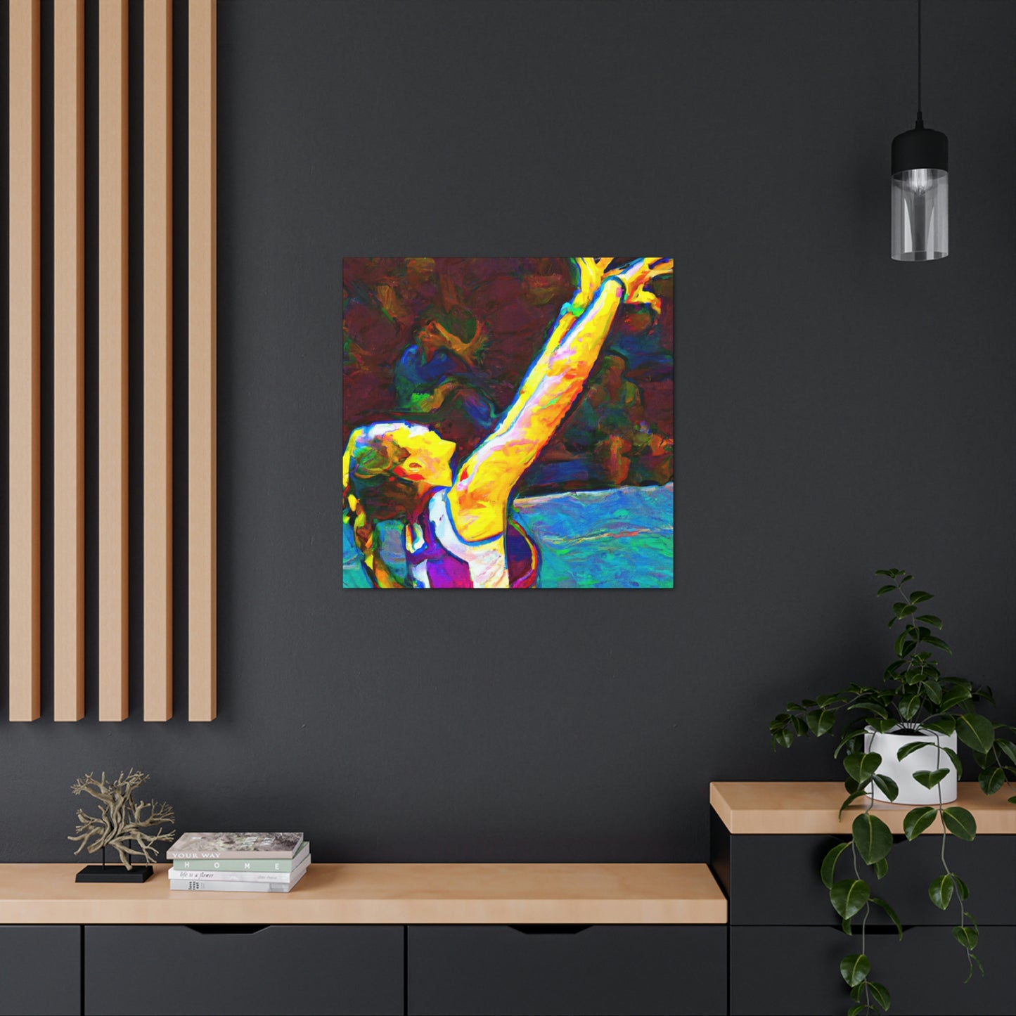 Volleyball in Colorful Motion - Canvas