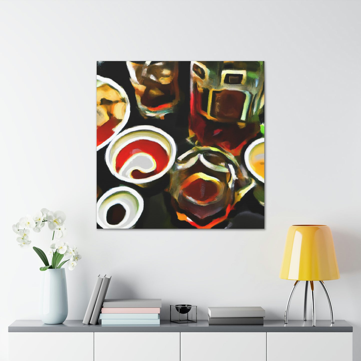 "Boozing in Colorful Lights" - Canvas