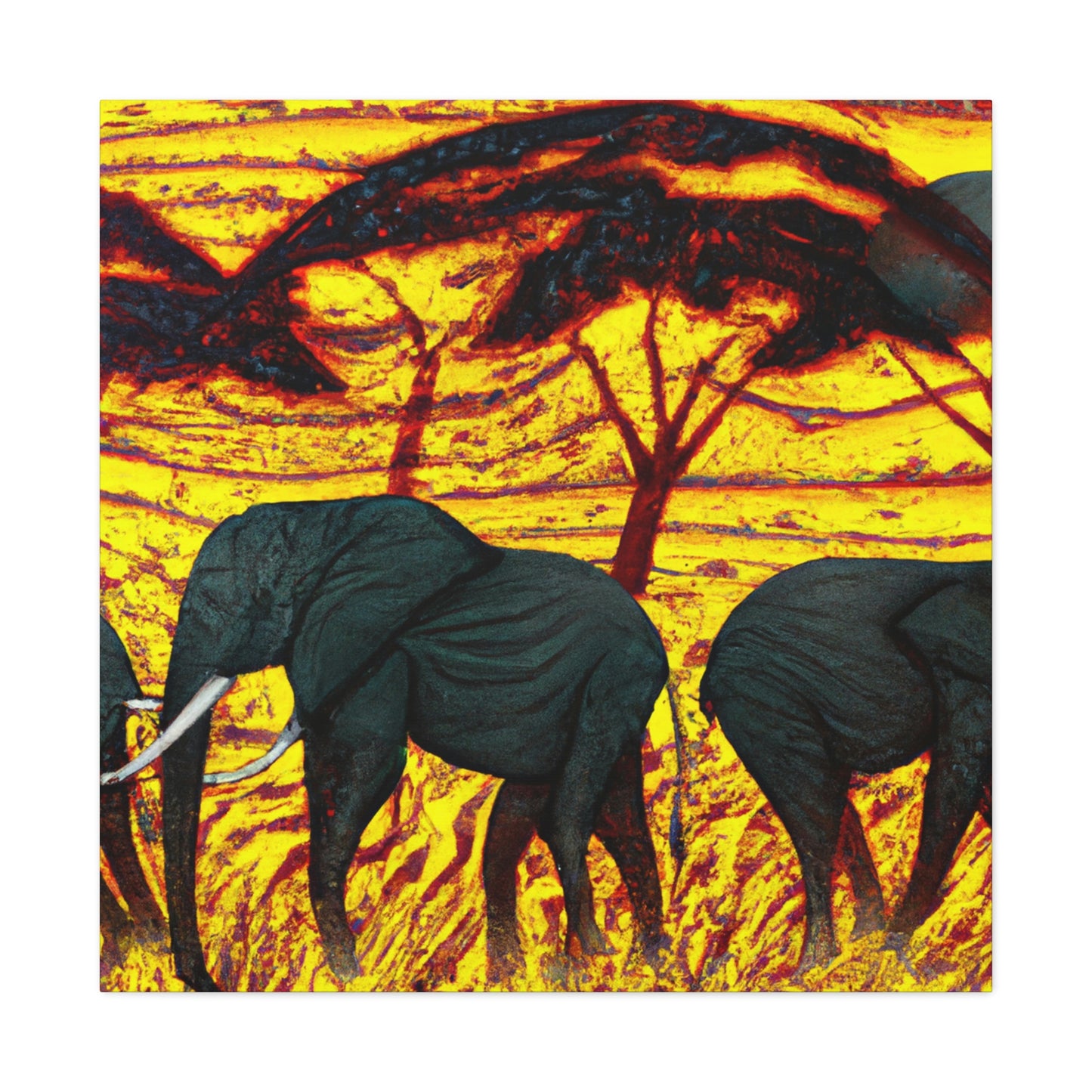 Elephant Afternoon Delight - Canvas