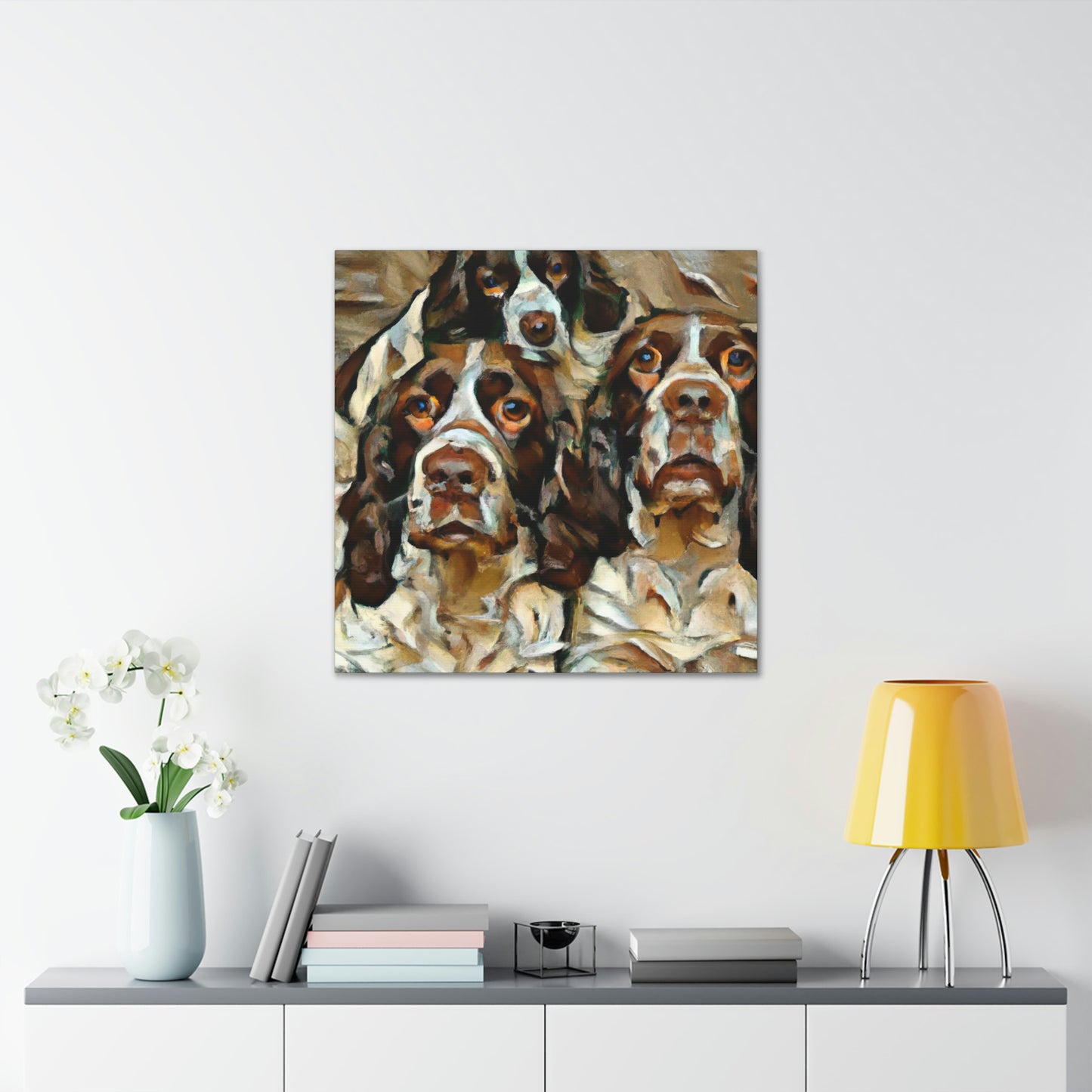 English Springer Watching - Canvas