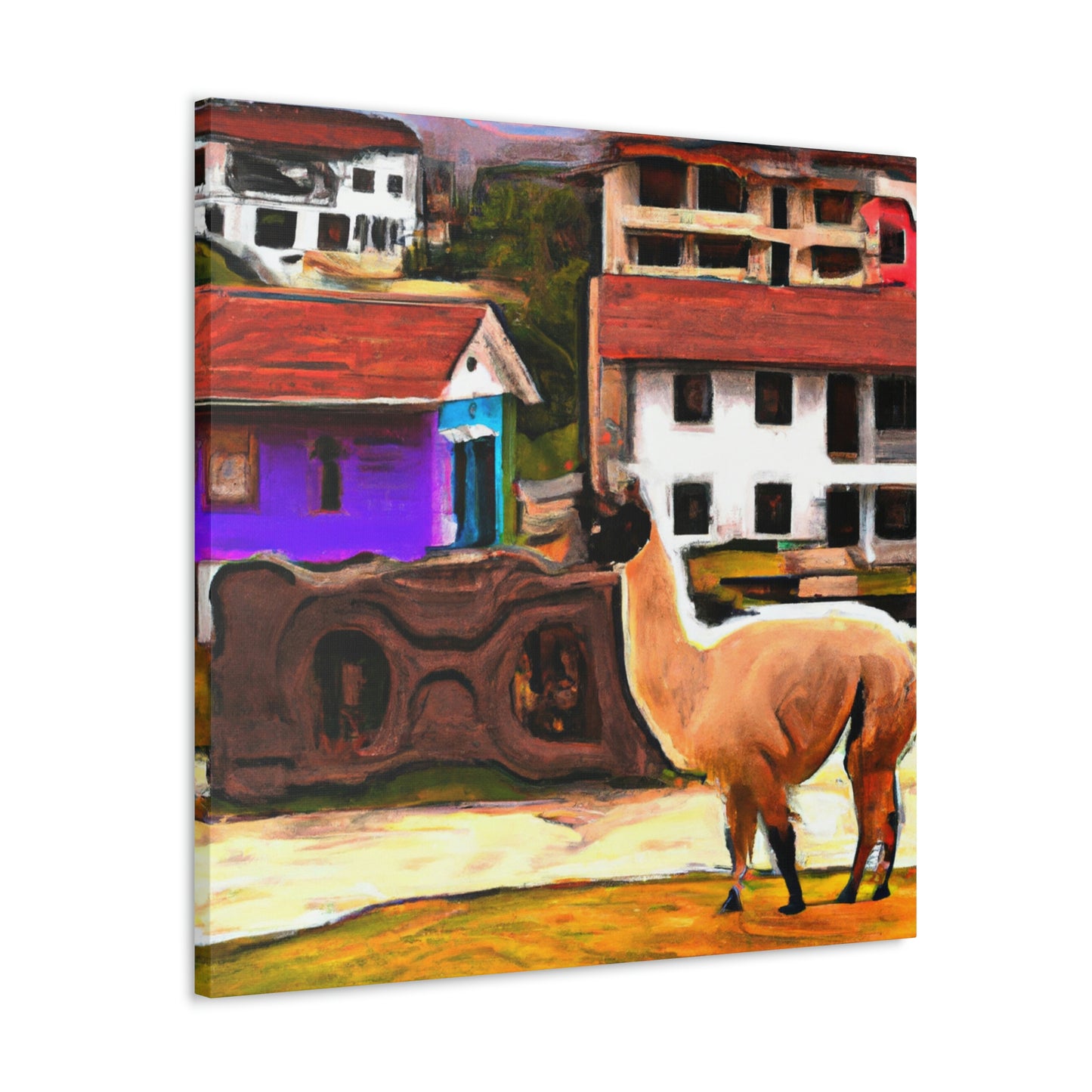 Llamas in Landscape - Canvas