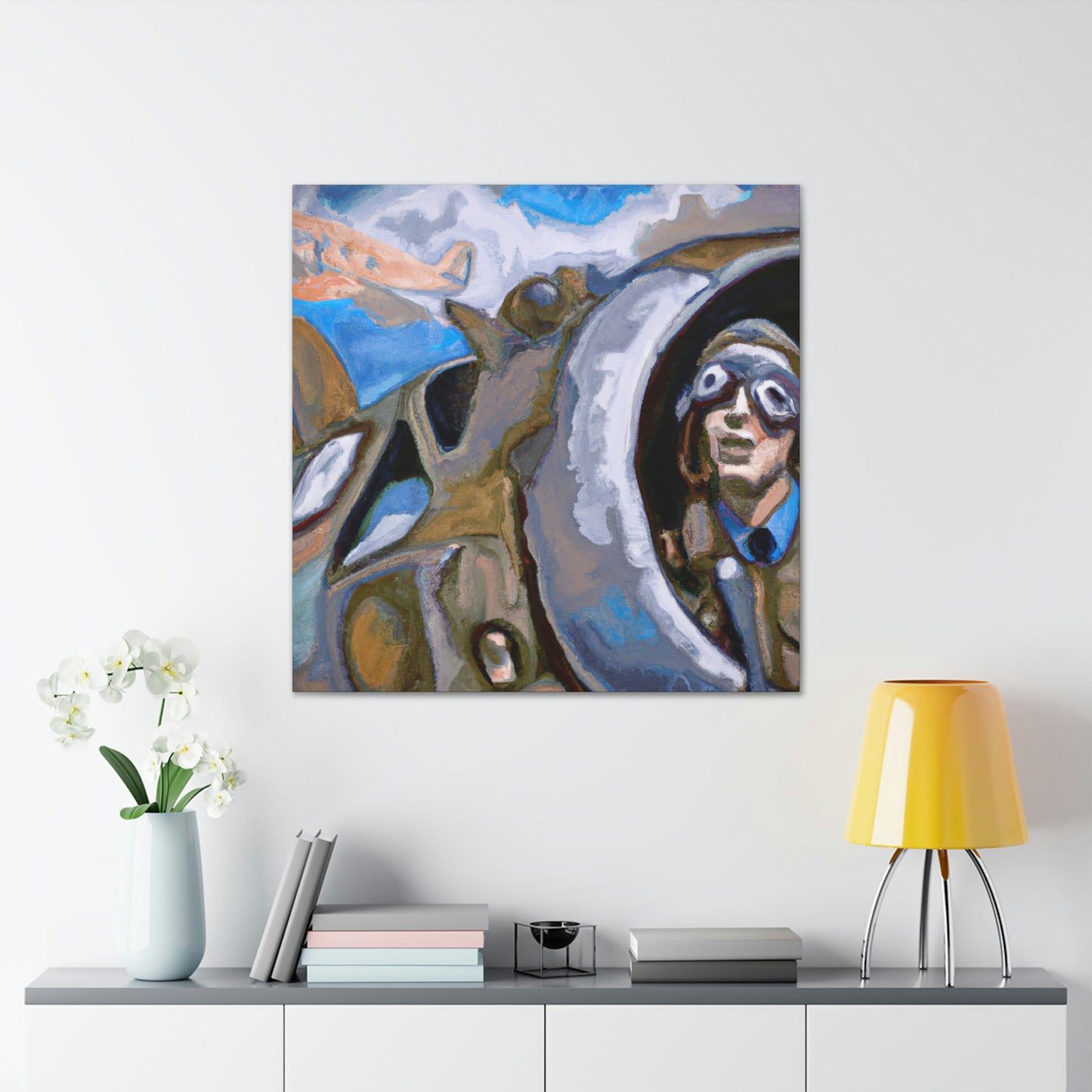 Aviator in Flight. - Canvas