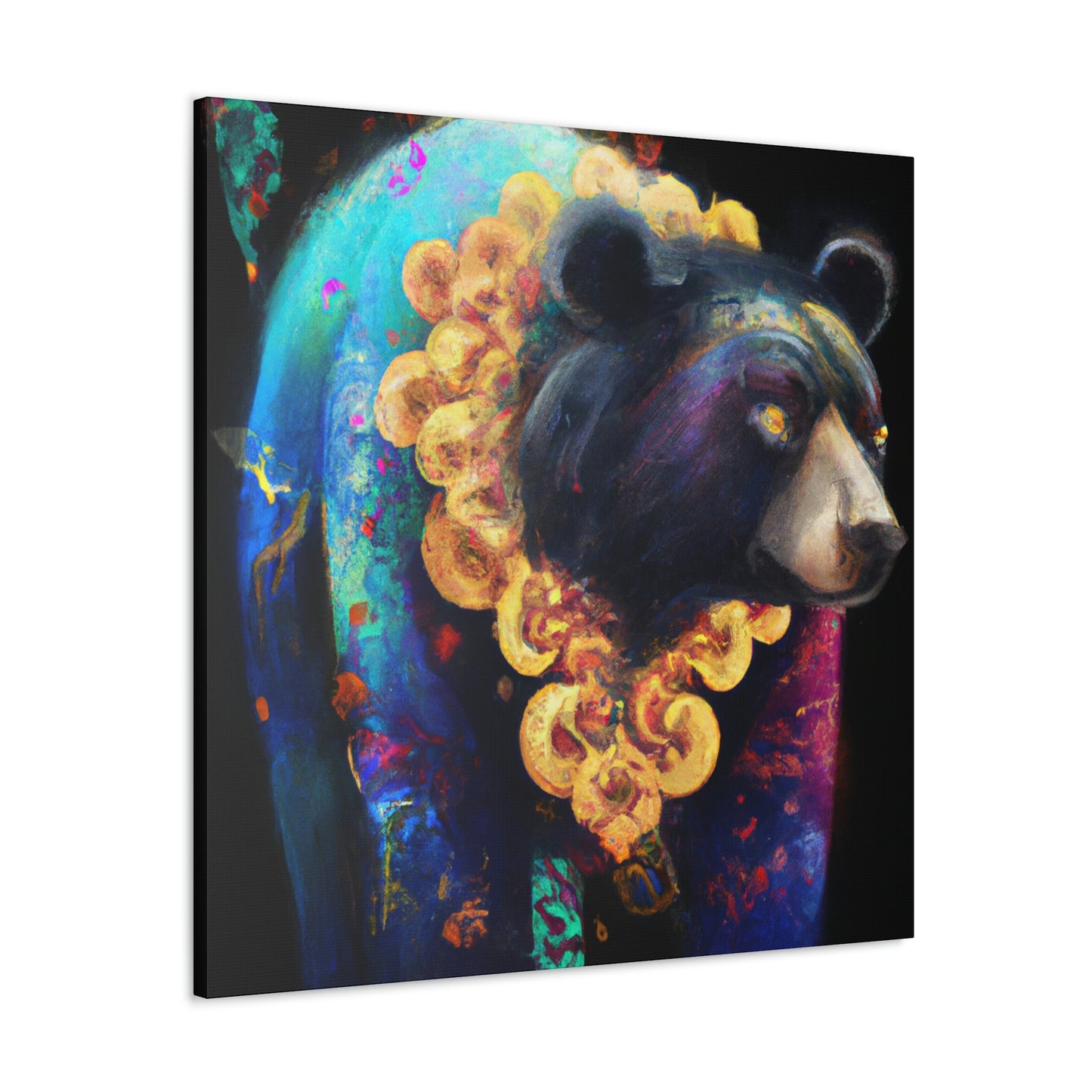 Asiatic Black Bear Gleaming - Canvas