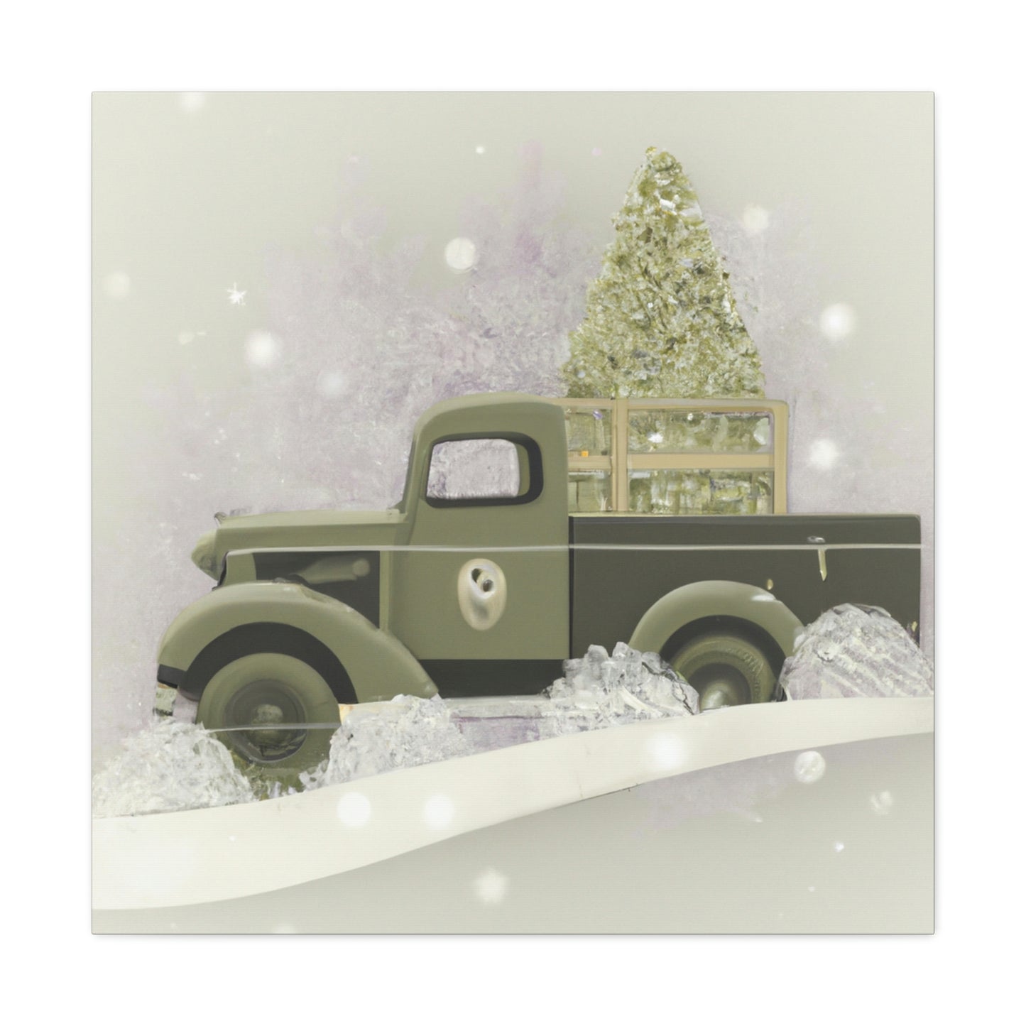 "Christmas Wishes Delivery Truck" - Canvas