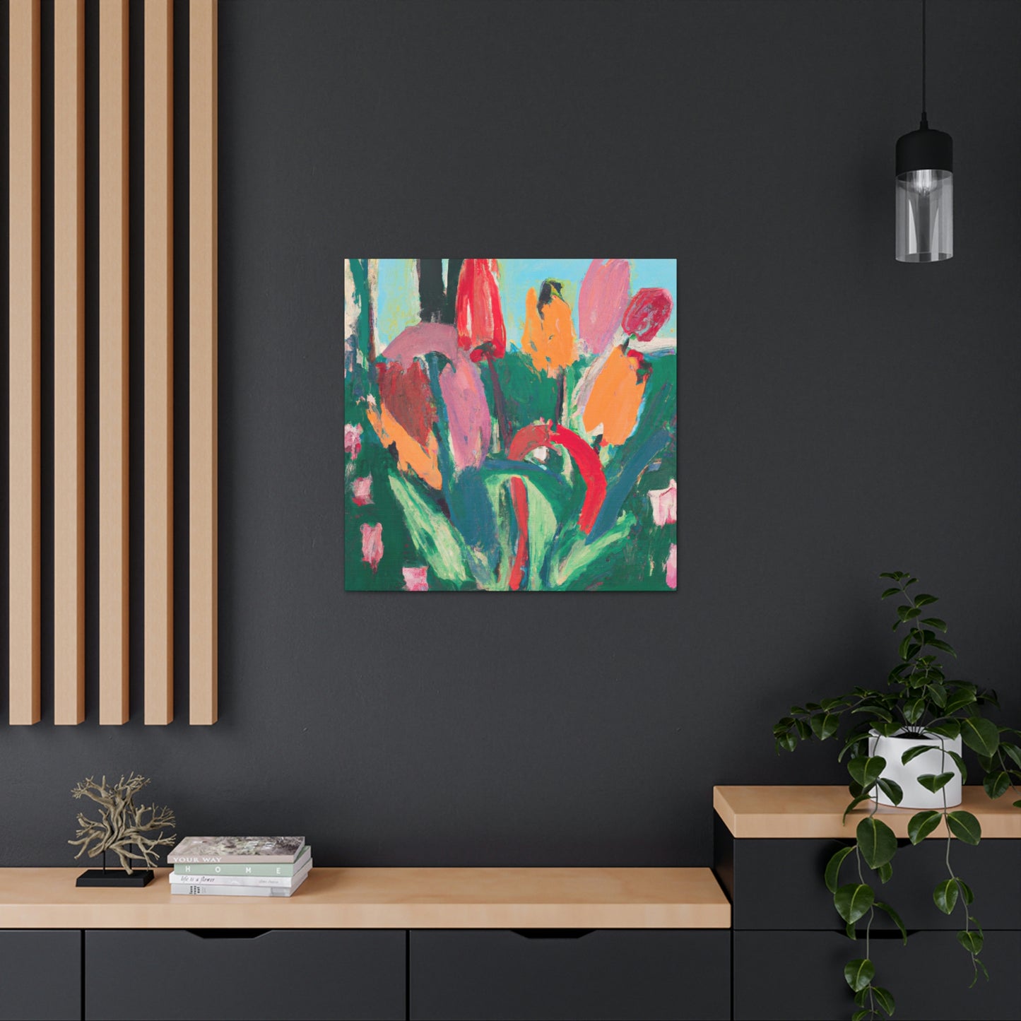 Tulip Symphony in Red - Canvas