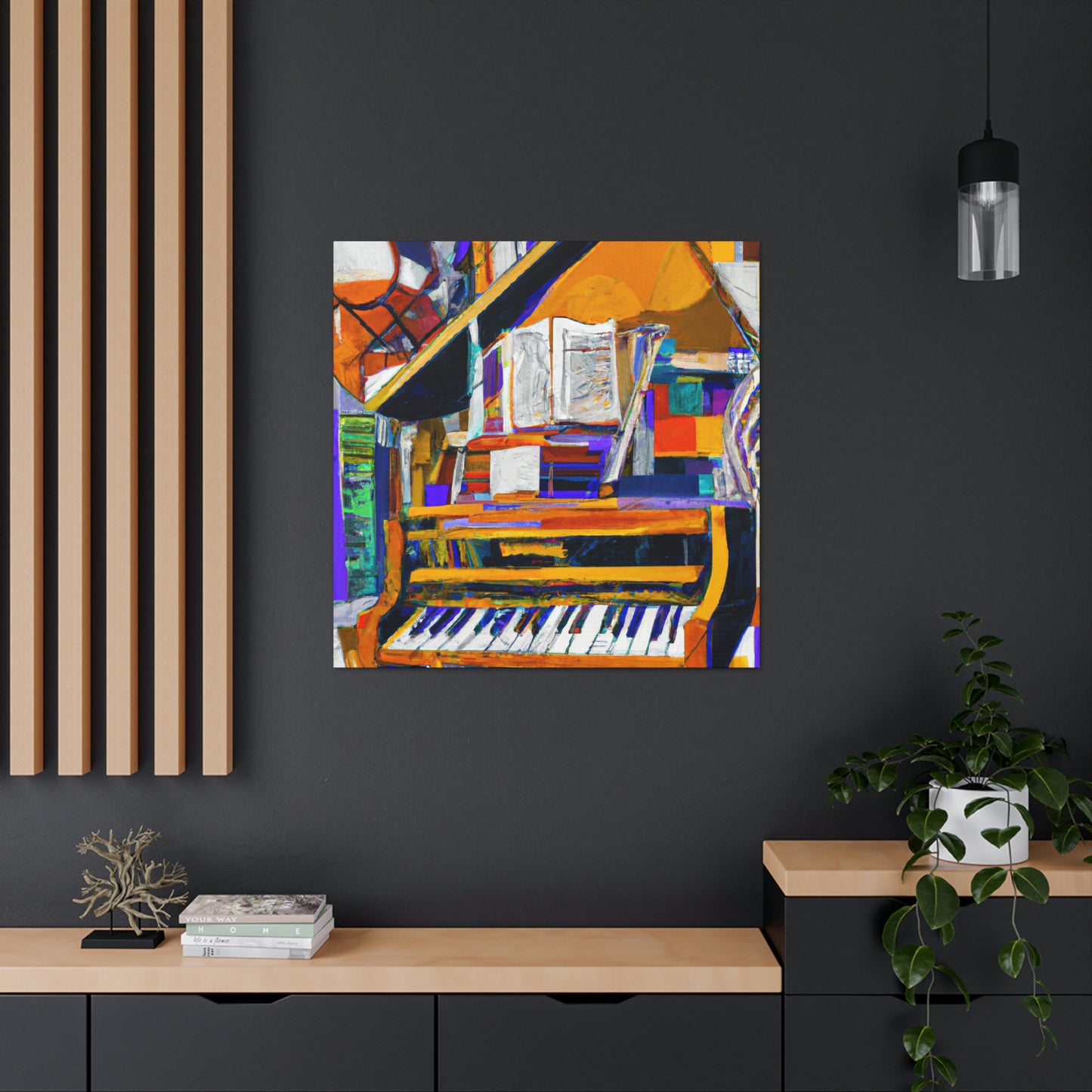 "Piano's Musical Reflection" - Canvas