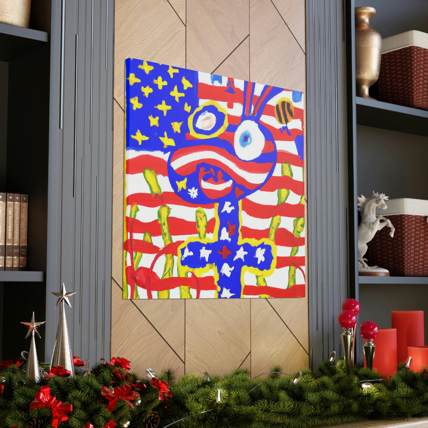 "Stars and Stripes Elegance" - Canvas