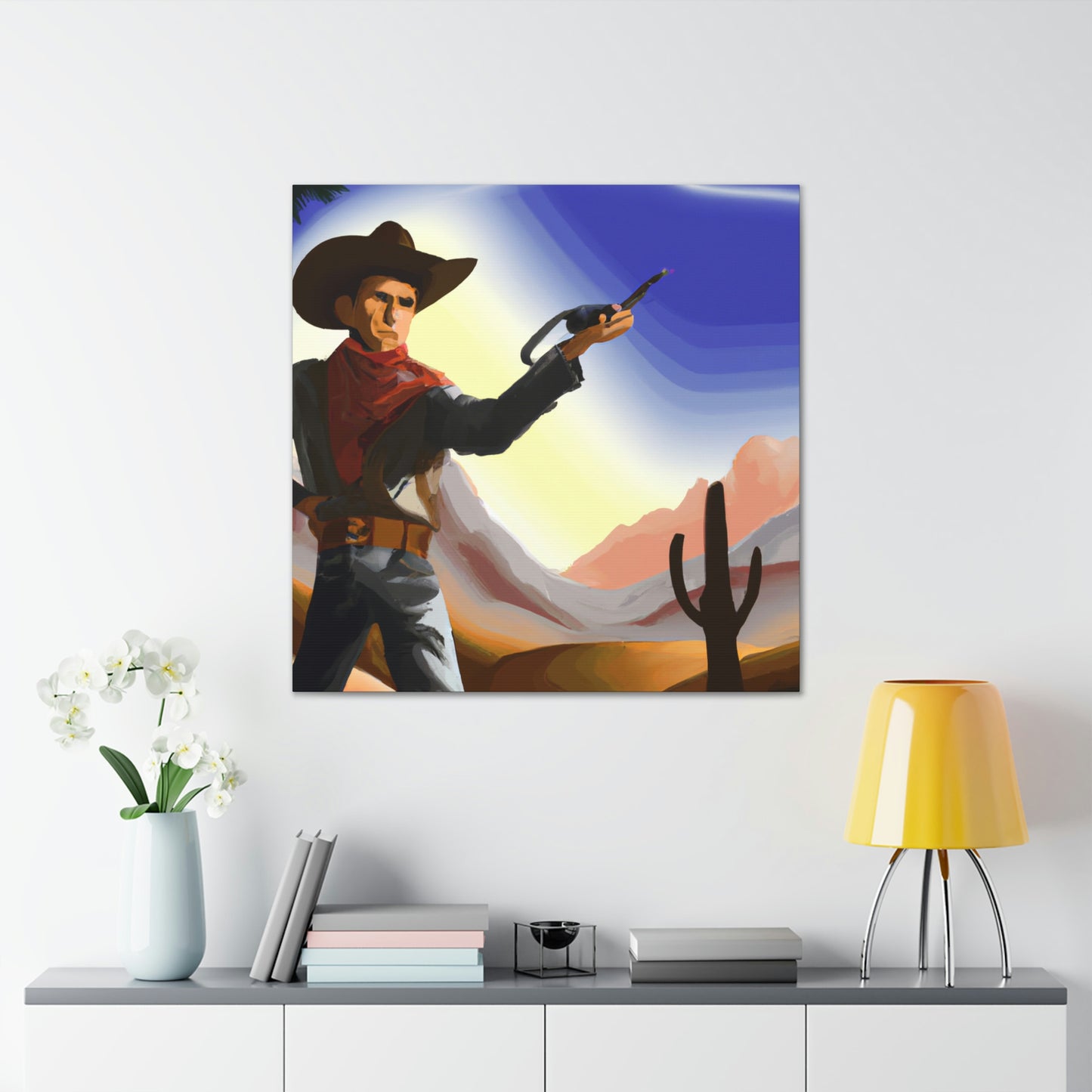 Guns Against Seascape - Canvas