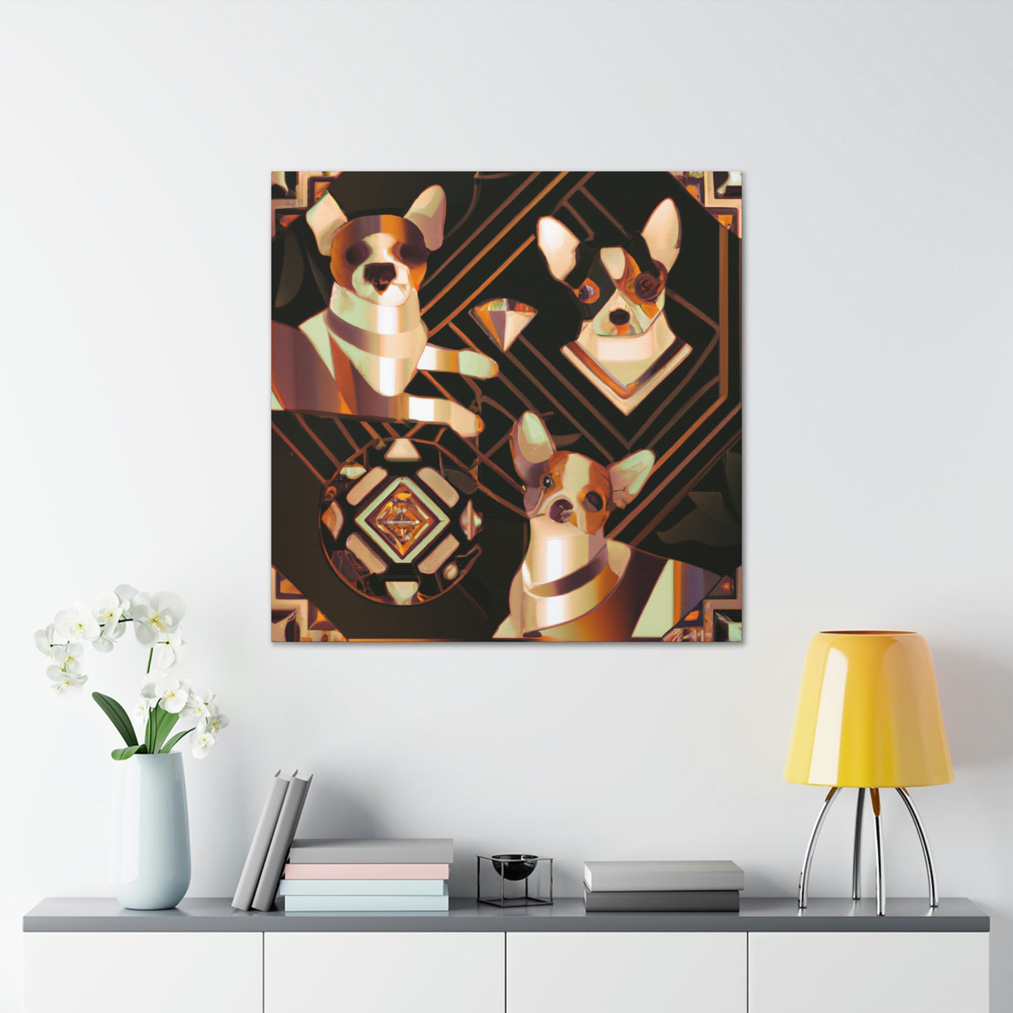 "Chihuahua's Deco Dance" - Canvas