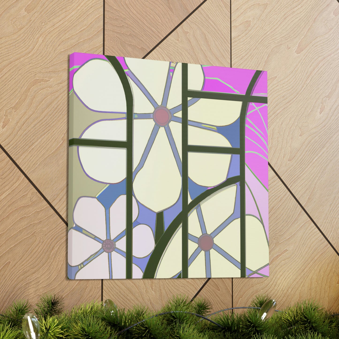 "Eye-Catching Deco Dogwood" - Canvas