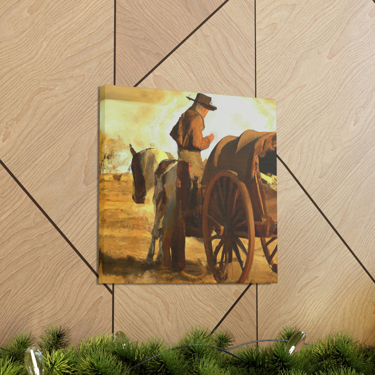 "Wagon Wheels Rolling On" - Canvas