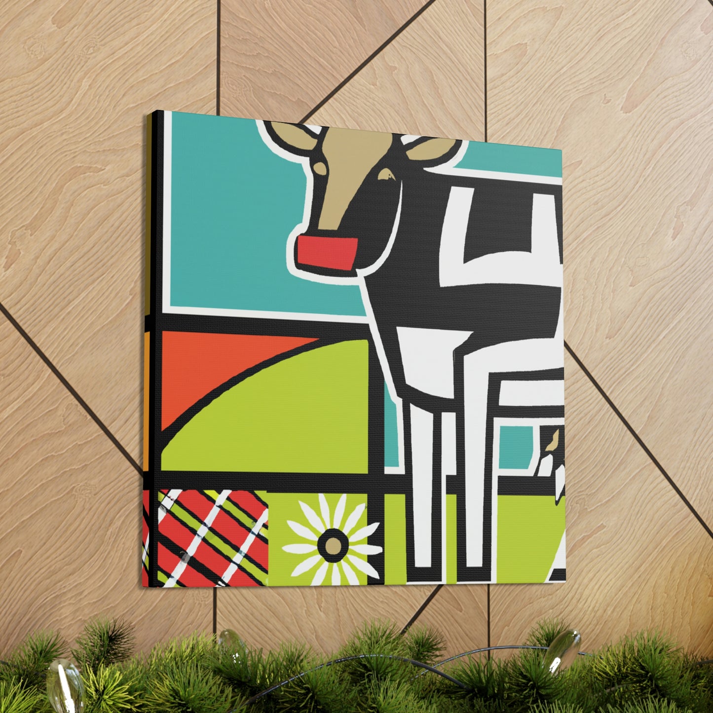 "Cow among Art Deco" - Canvas