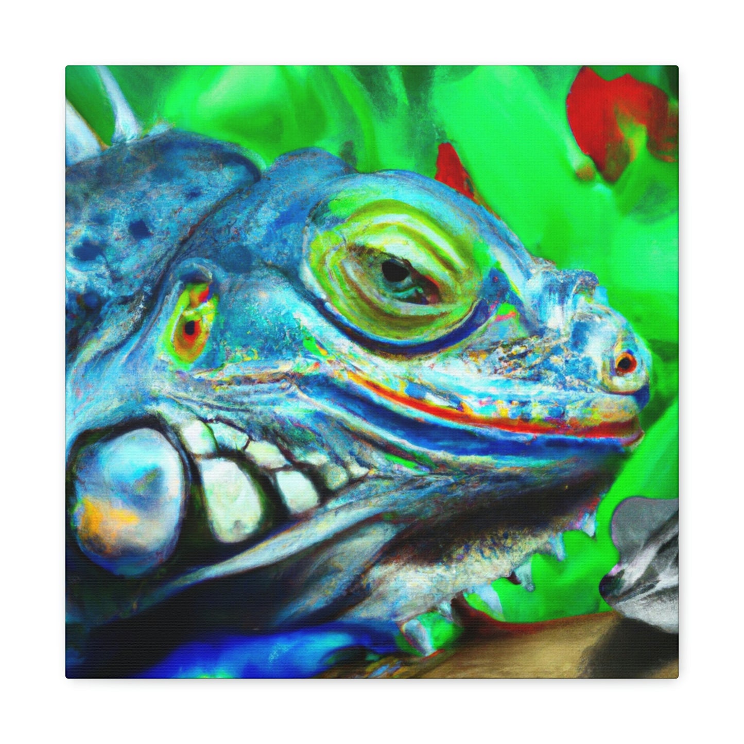 "Green Iguana Dreamscape" - Canvas