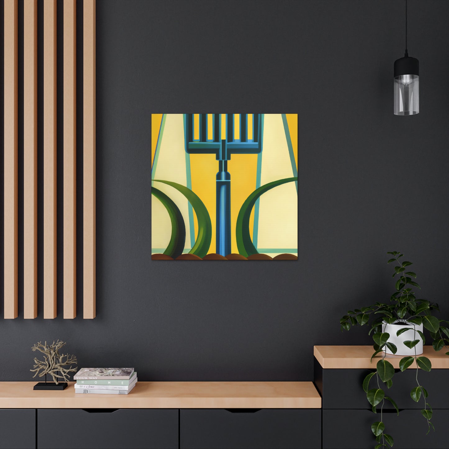 "Backlit Deco Pitchfork" - Canvas