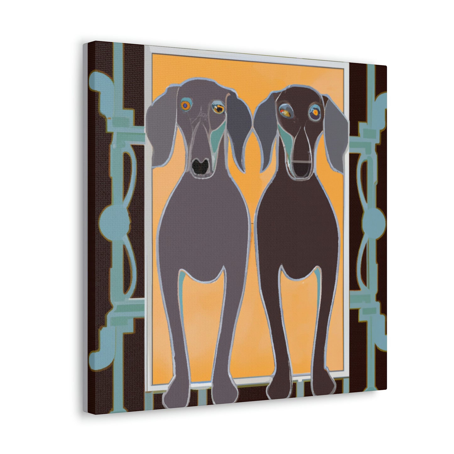 "Weimaraner on Sunset" - Canvas