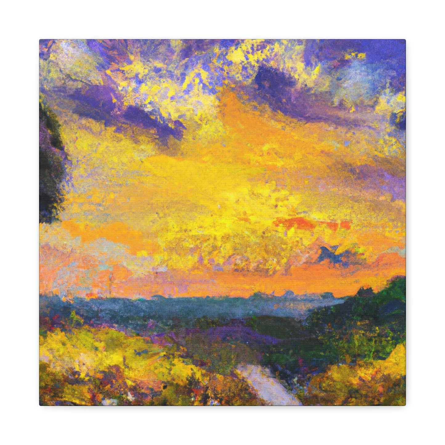 "Auroral Impasto Sunset" - Canvas